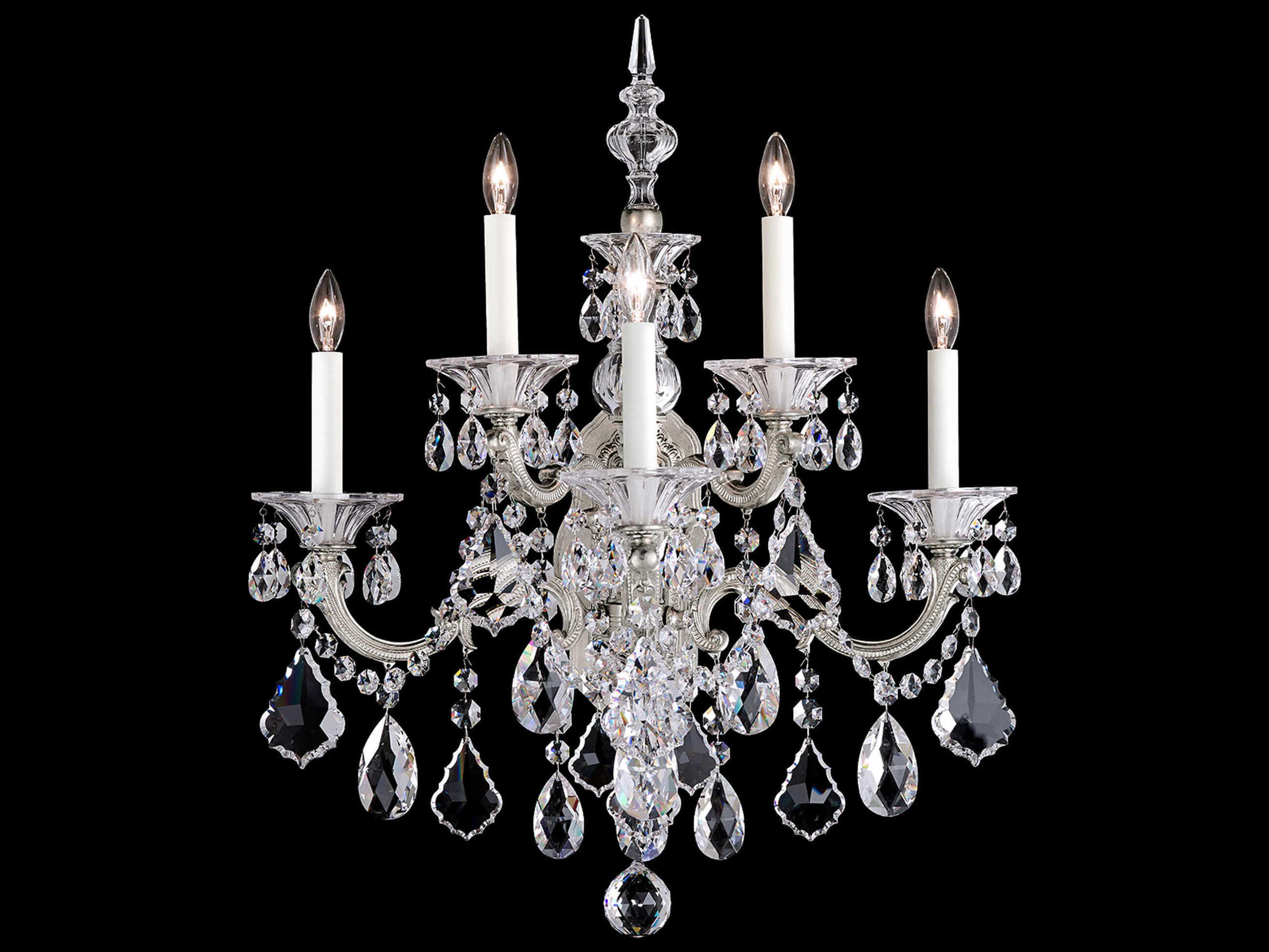 Schonbek La Scala 5-Light Silver Crystal Wall Sconce