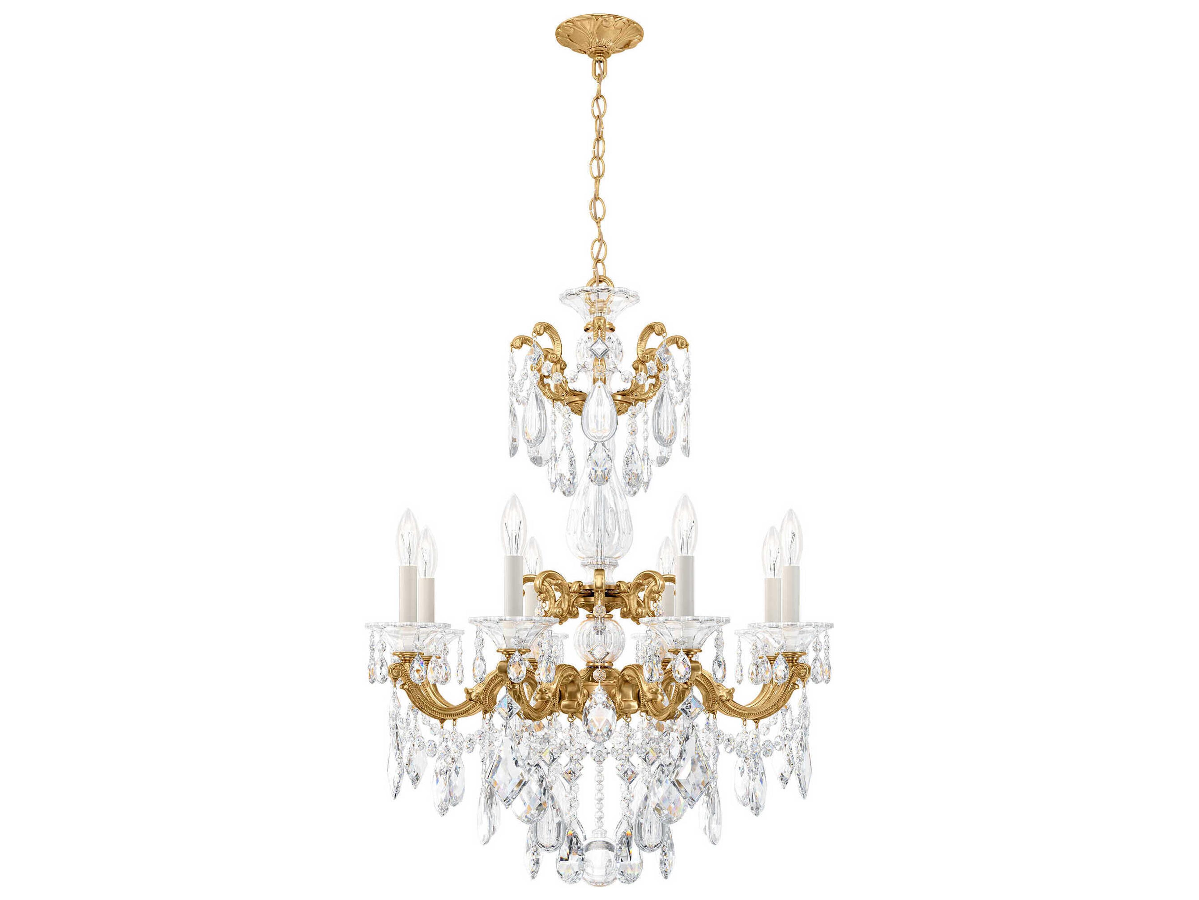 Schonbek La Scala 8-Light Silver Crystal Candelabra Chandelier