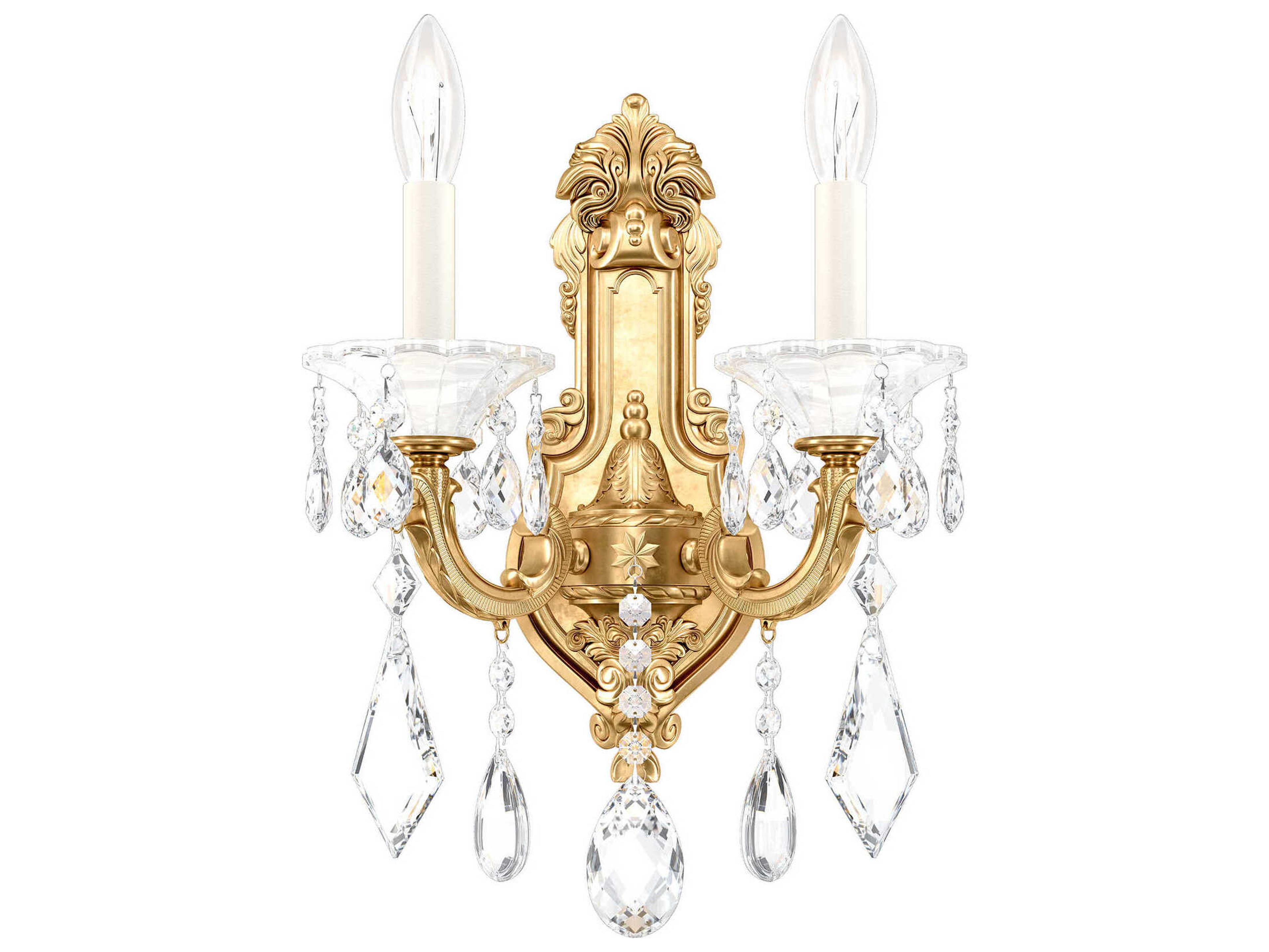 Schonbek La Scala 2-Light Silver Crystal Wall Sconce