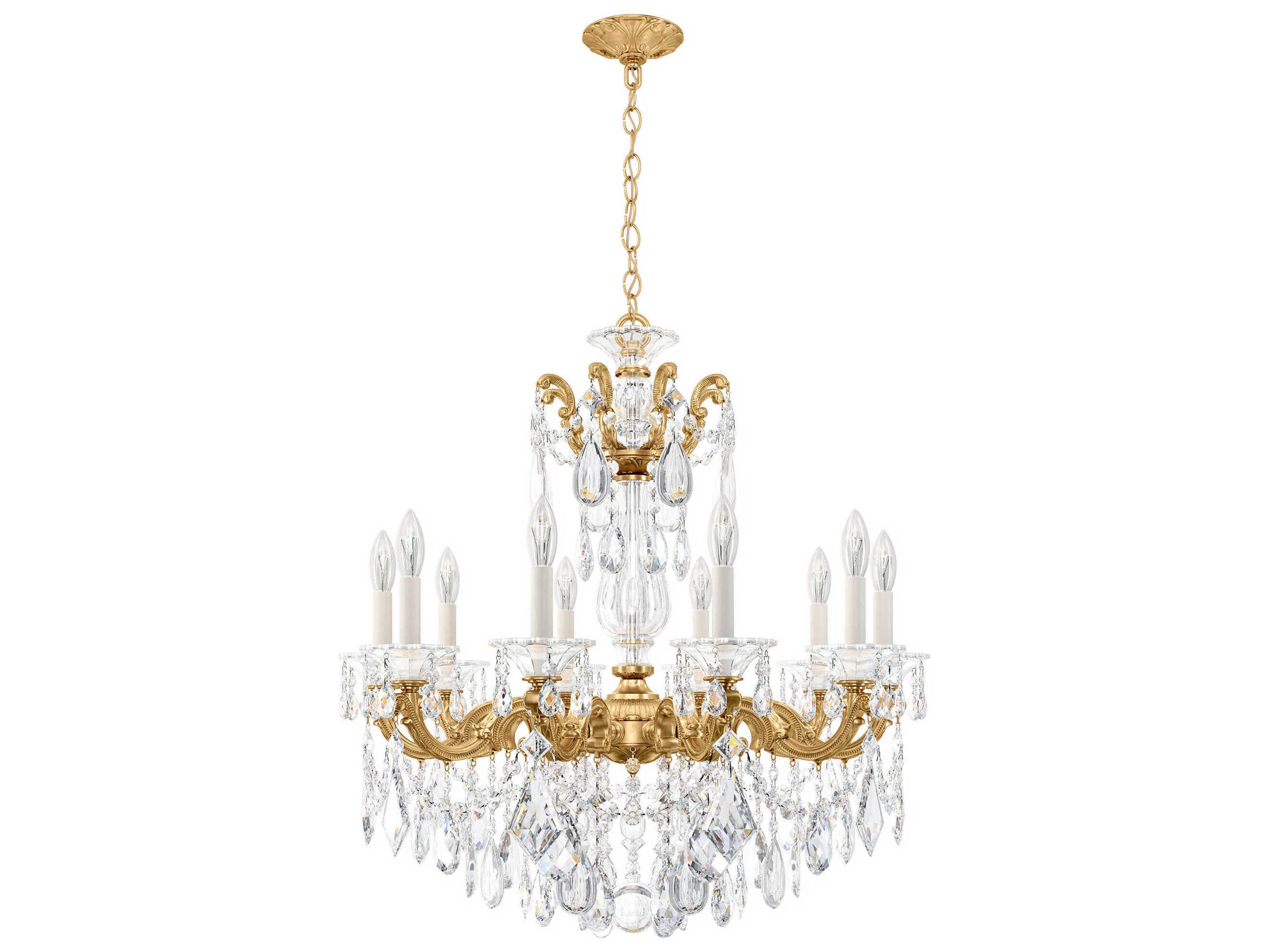 Schonbek La Scala 10-Light Bronze Crystal Candelabra Chandelier