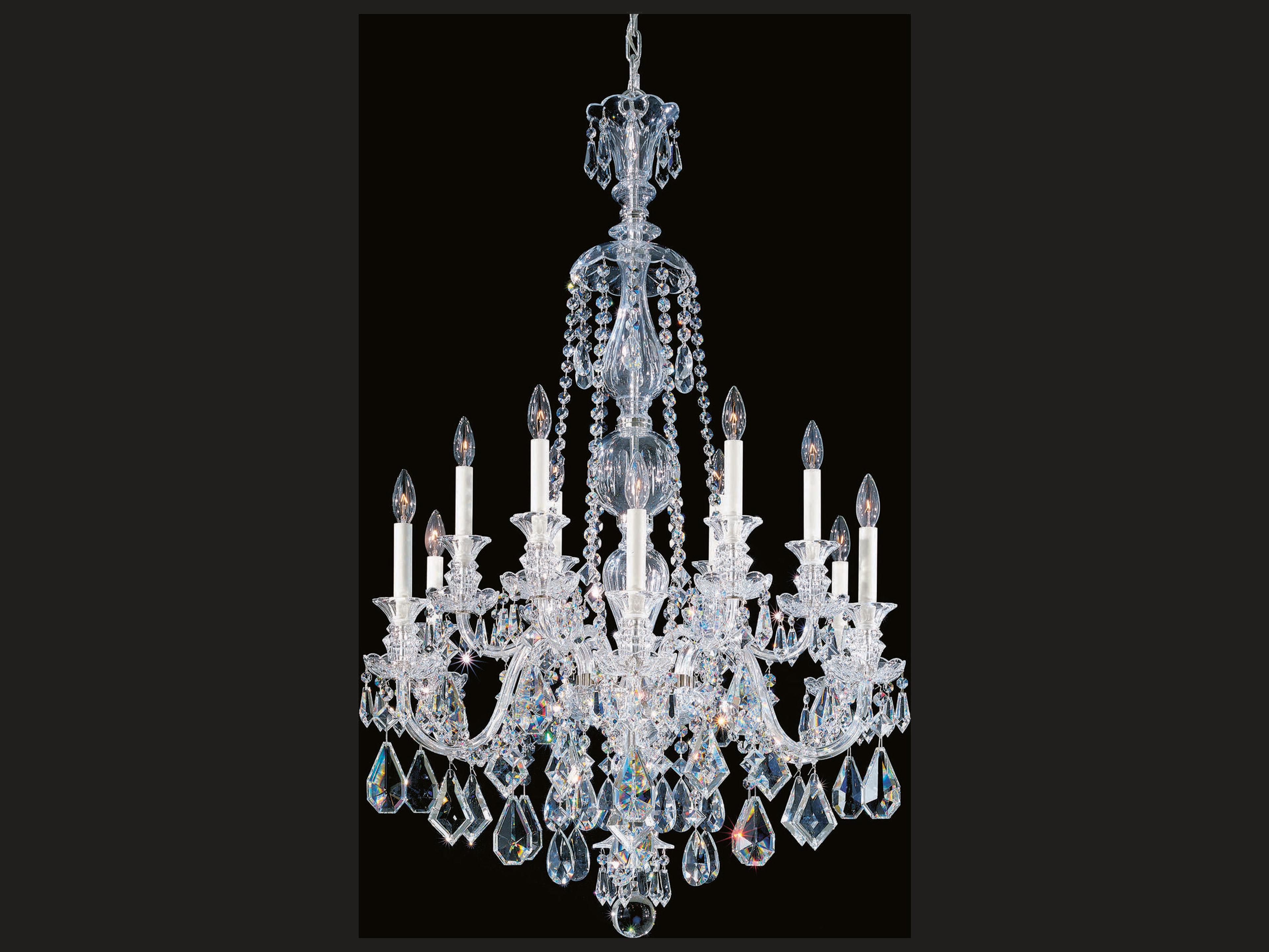 Schonbek Hamilton 12-Light Silver Candelabra Chandelier