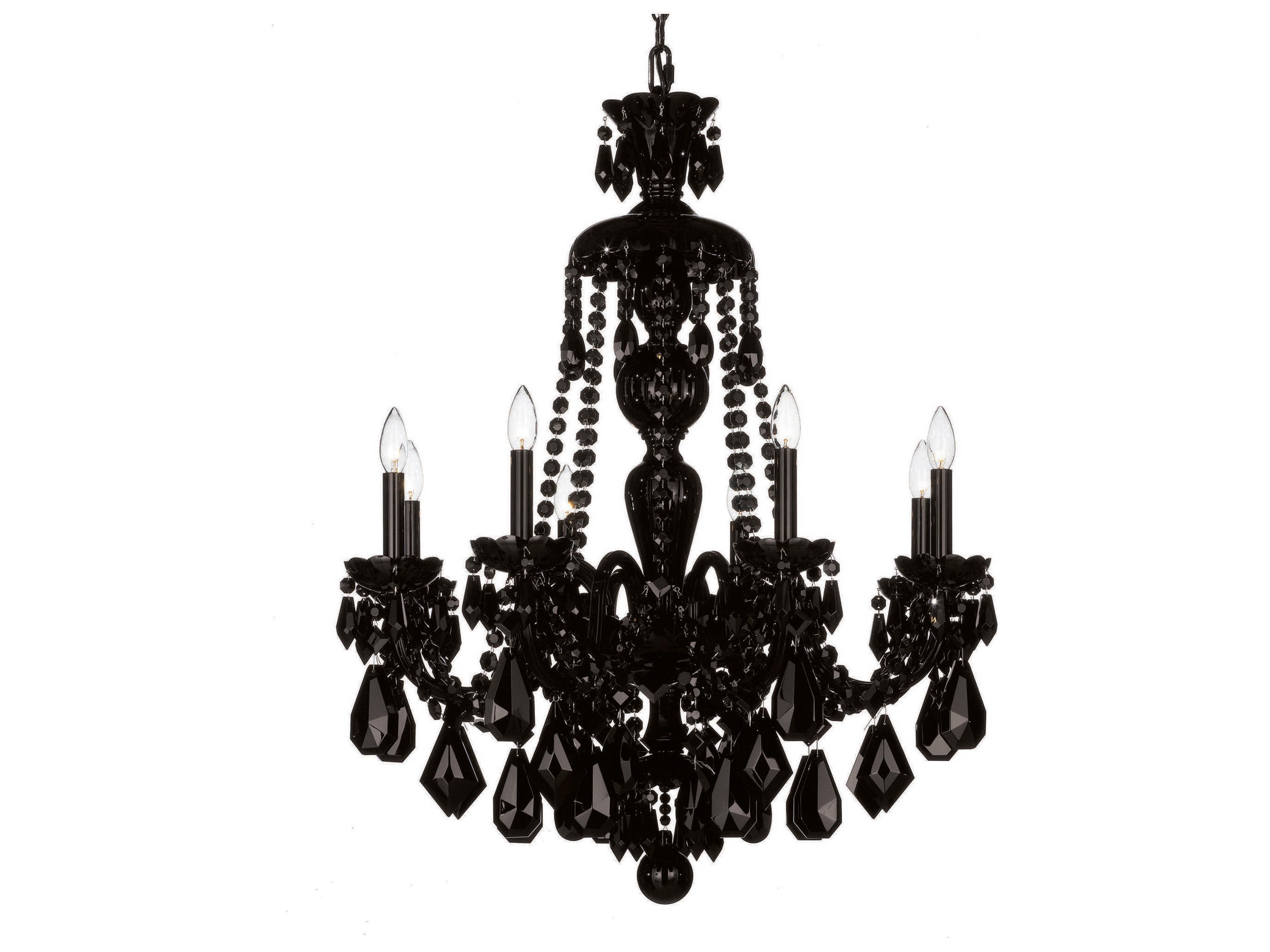Schonbek Hamilton 8-Light Jet Black Candelabra Chandelier