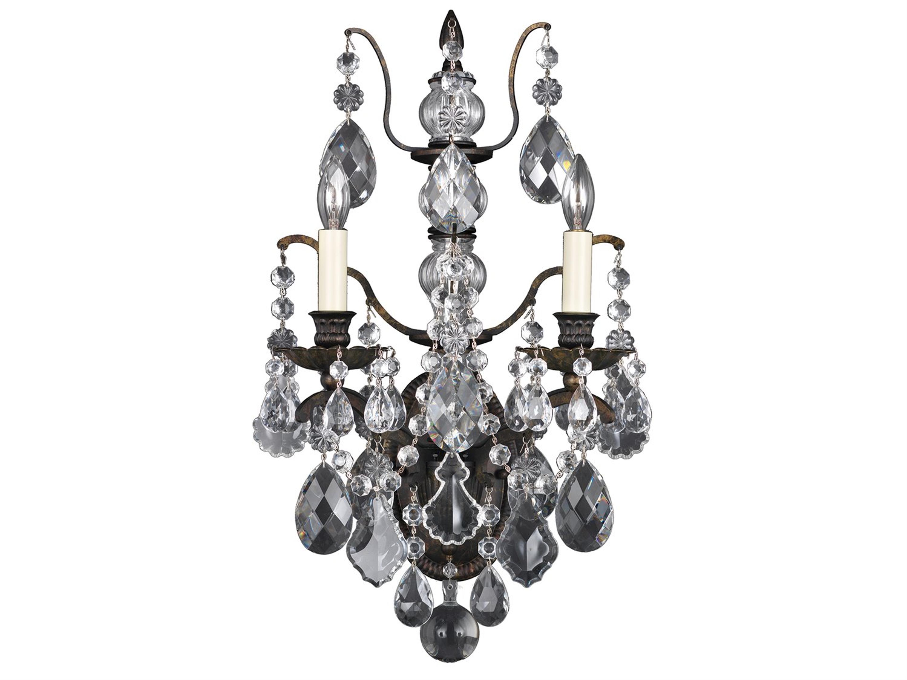 Schonbek Bordeaux 2-Light Bronze Crystal Wall Sconce