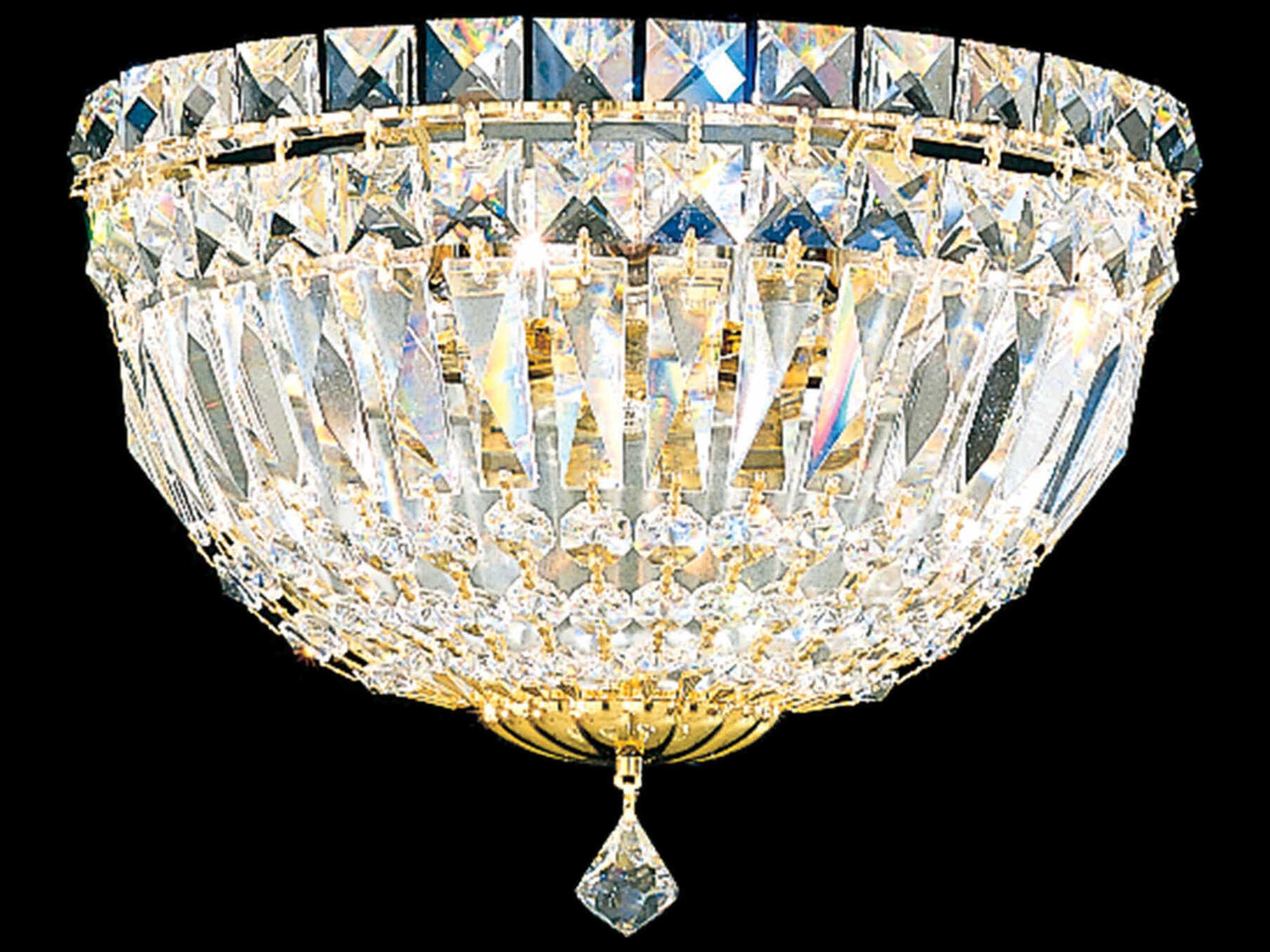 Schonbek Petit Crystal Deluxe 3-Light Gold Wall Sconce