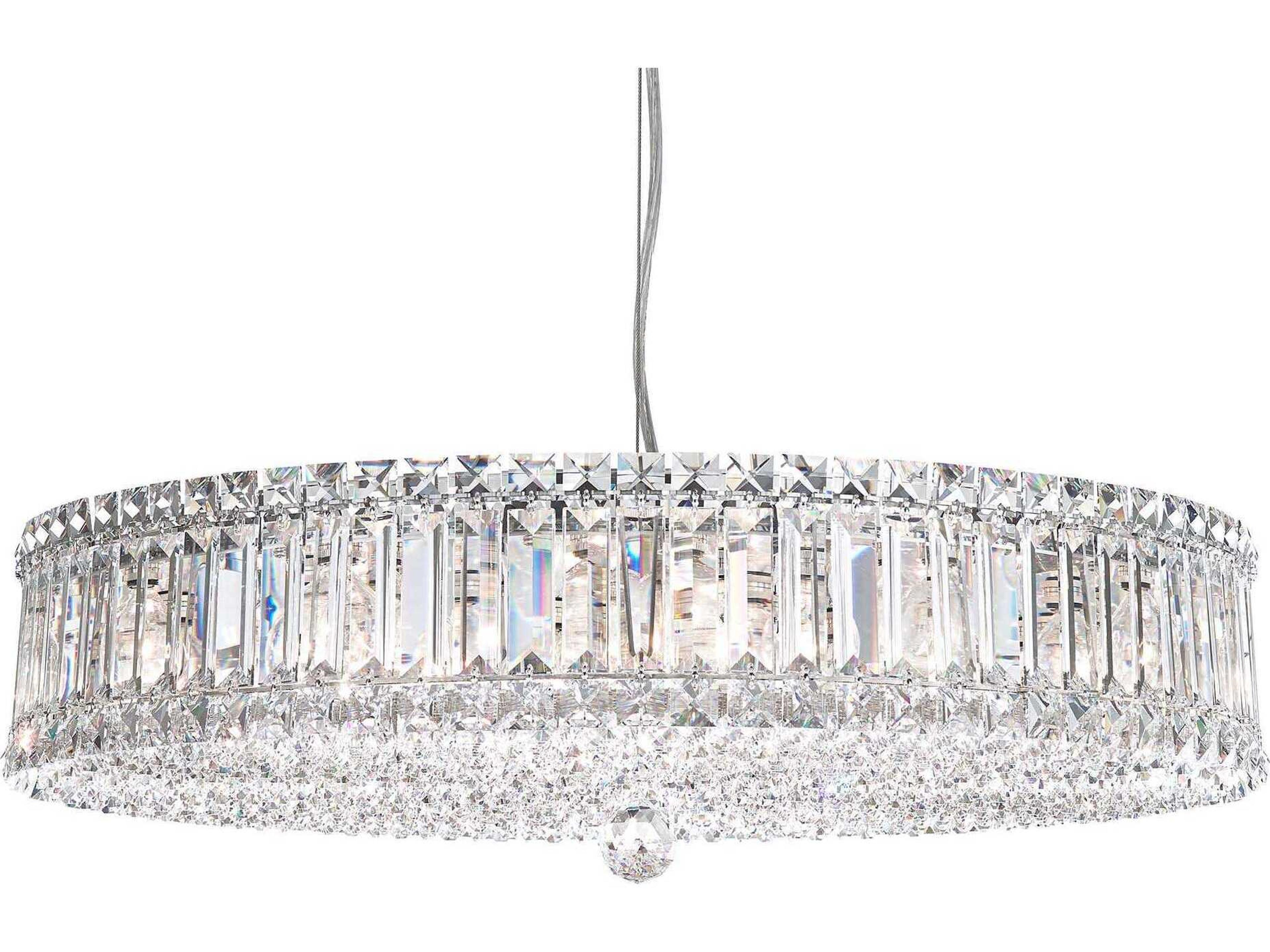 Schonbek Plaza 21-Light Stainless Steel Crystal Round Pendant