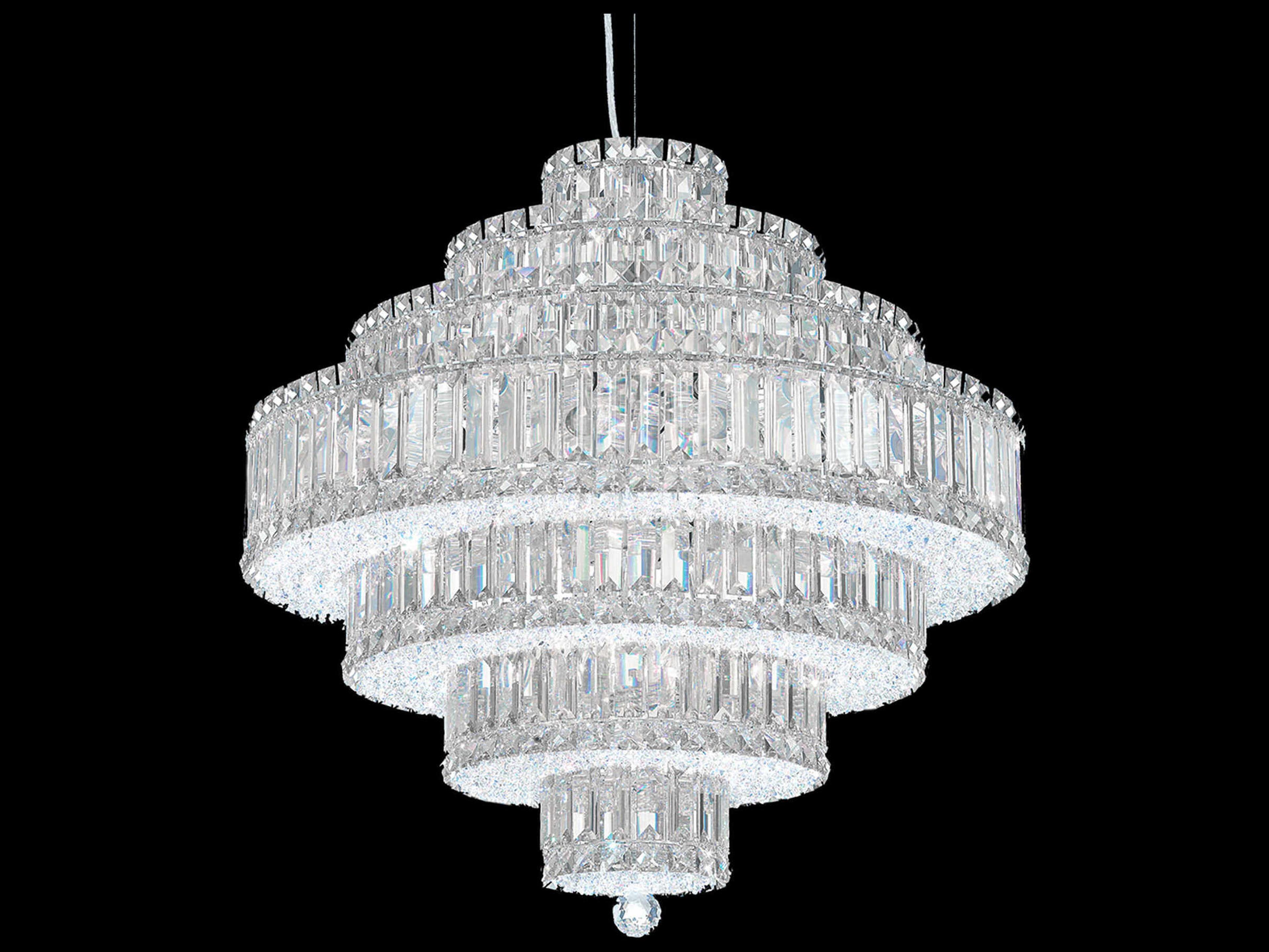 Schonbek Plaza 25-Light Stainless Steel Crystal Tiered Pendant