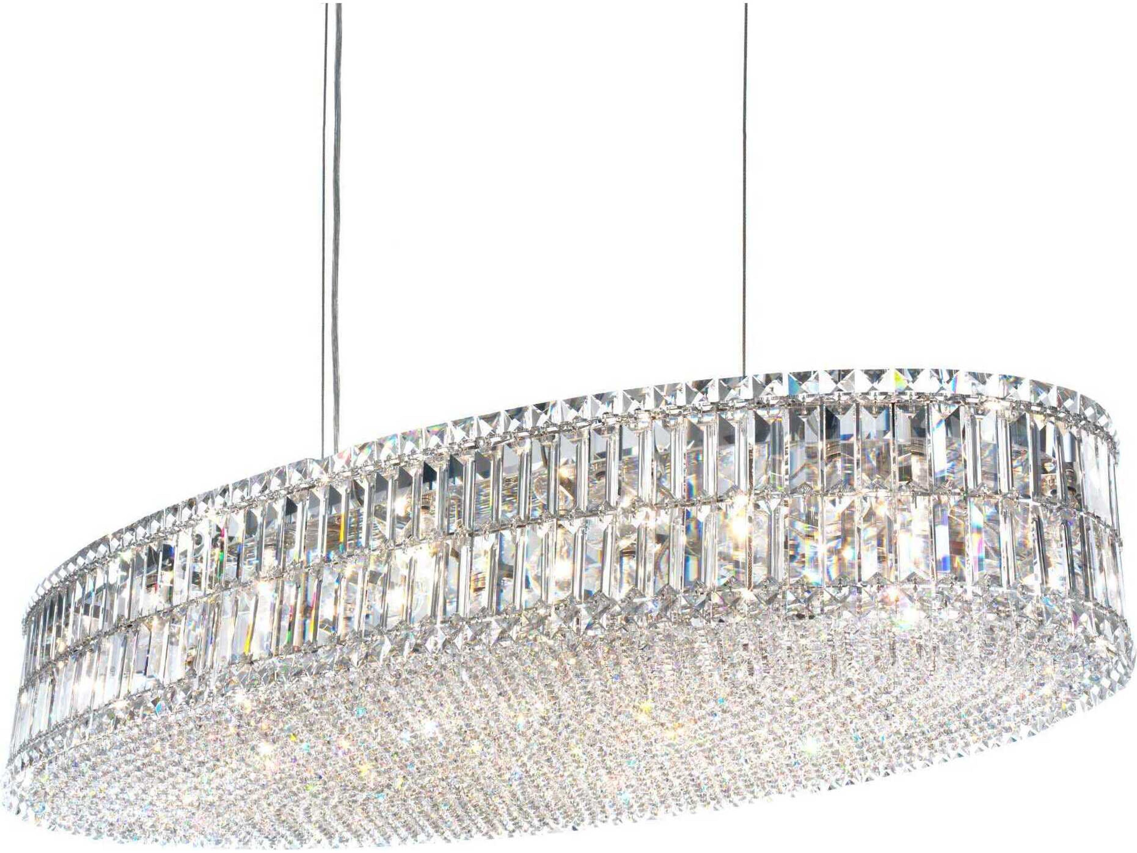 Schonbek Plaza 24-Light Stainless Steel Crystal Island Pendant