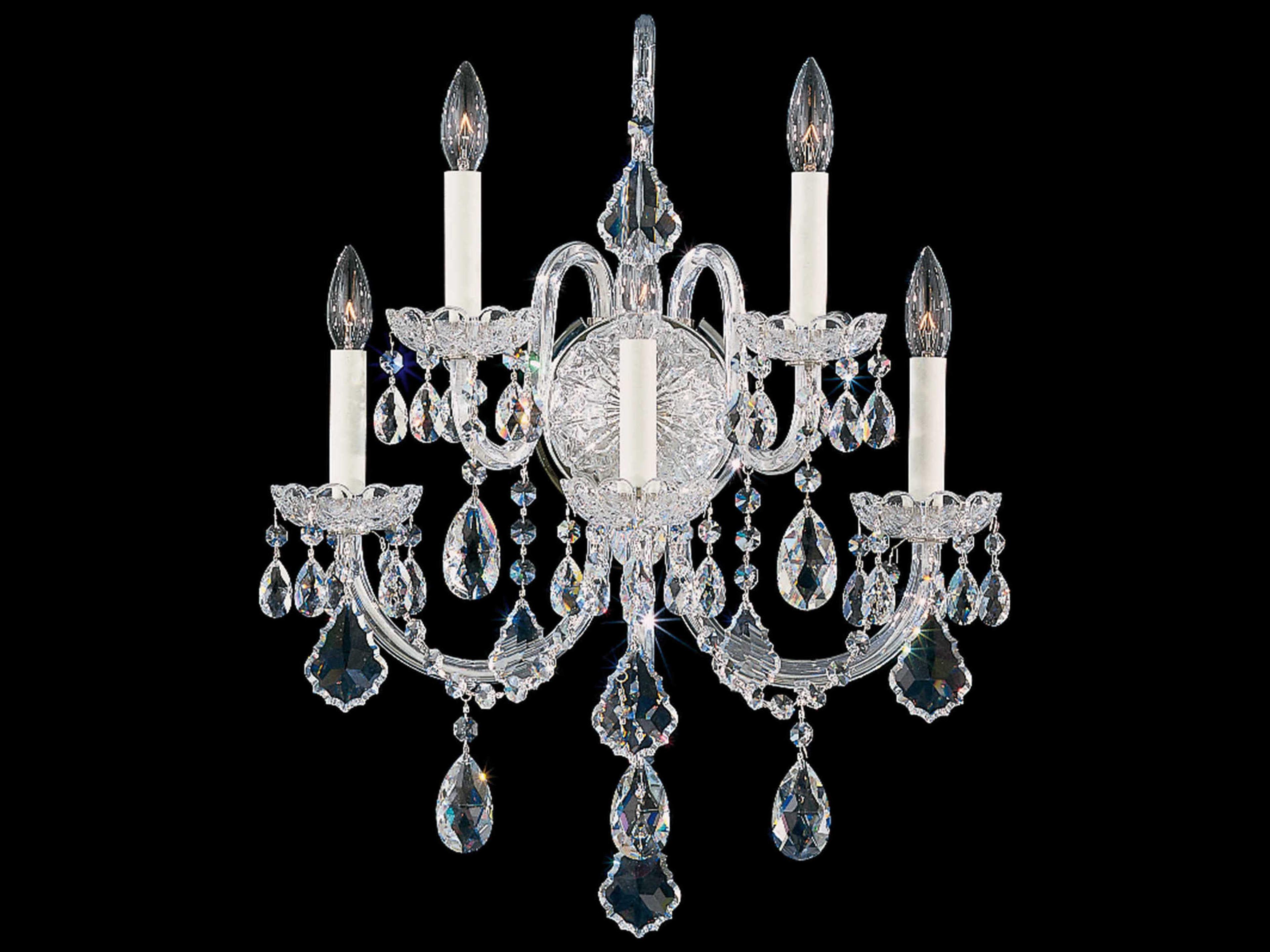 Schonbek Olde World 5-Light Silver Crystal Wall Sconce