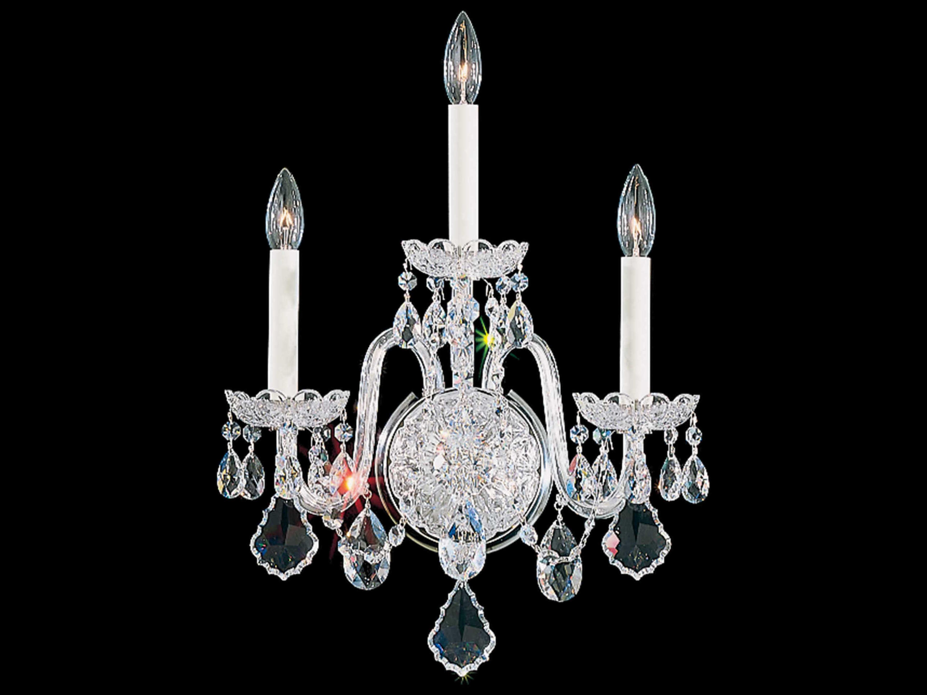 Schonbek Olde World 3-Light Gold Crystal Wall Sconce