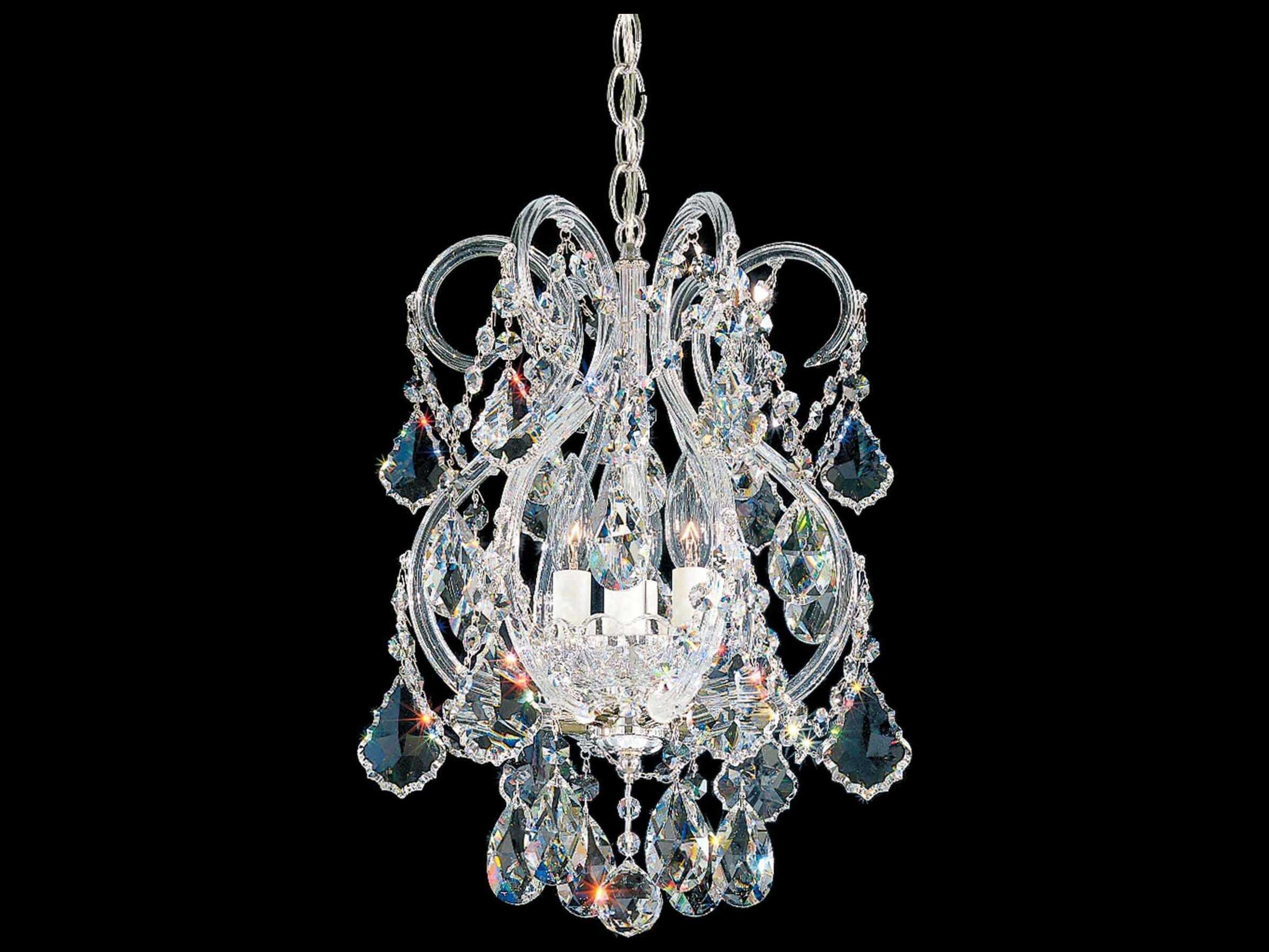 Schonbek Olde World 4-Light Silver Crystal Candelabra Chandelier