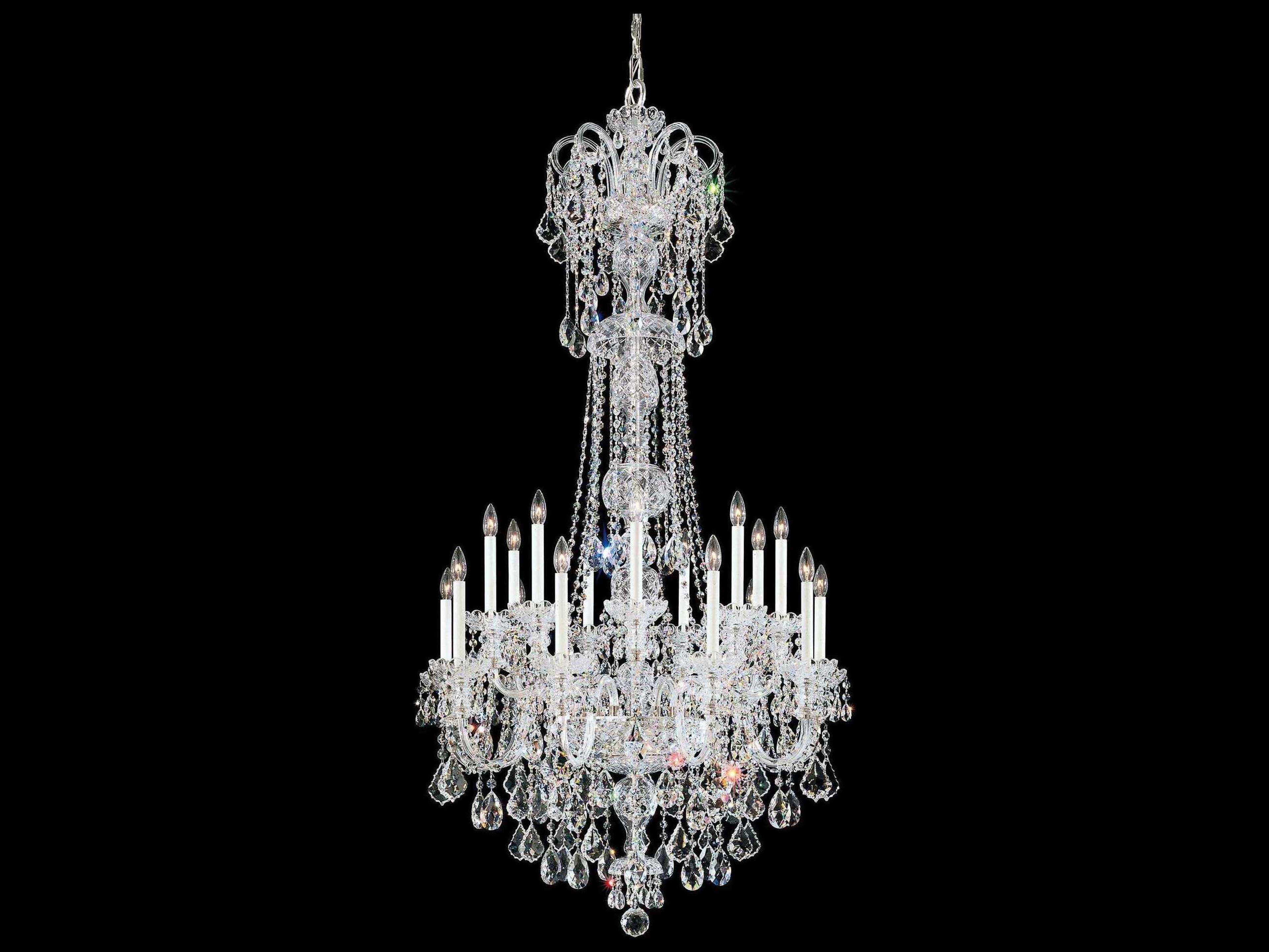 Schonbek Olde World 23-Light Silver Crystal Candelabra Chandelier