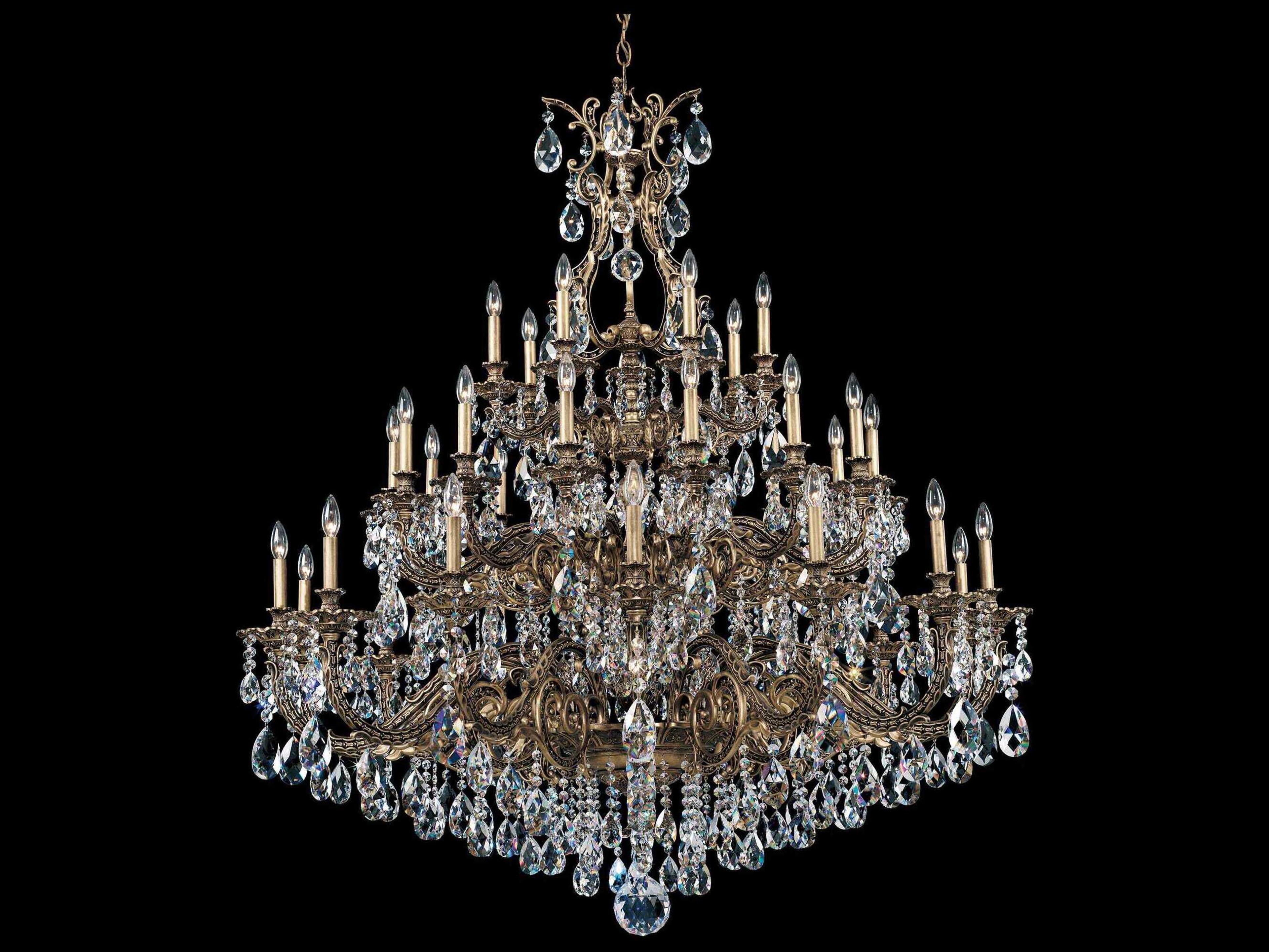 Schonbek Sophia 3-Light Copper Crystal Candelabra Chandelier