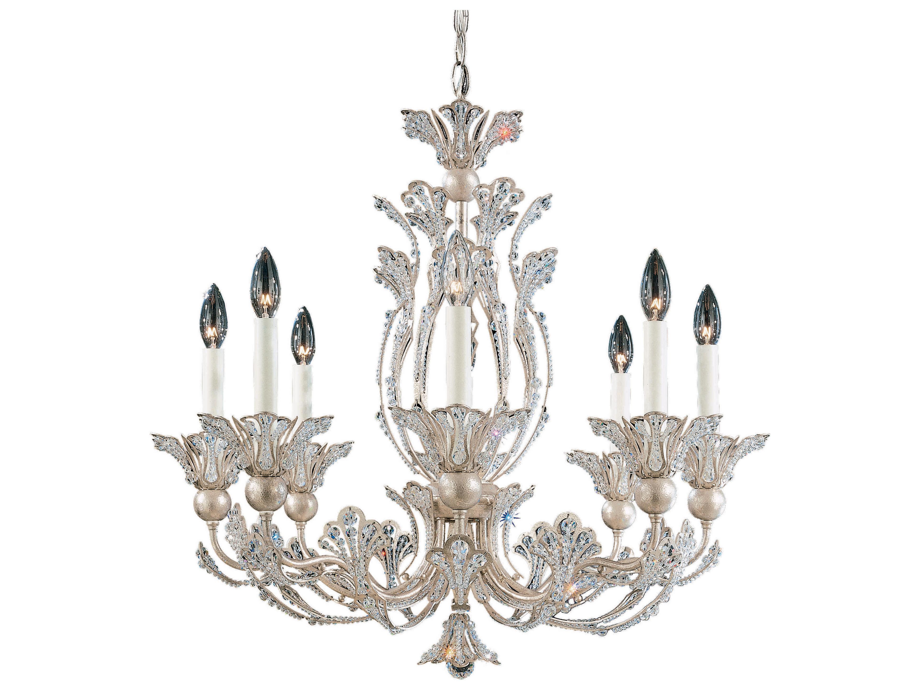 Schonbek Rivendell 8-Light Silver Crystal Candelabra Chandelier