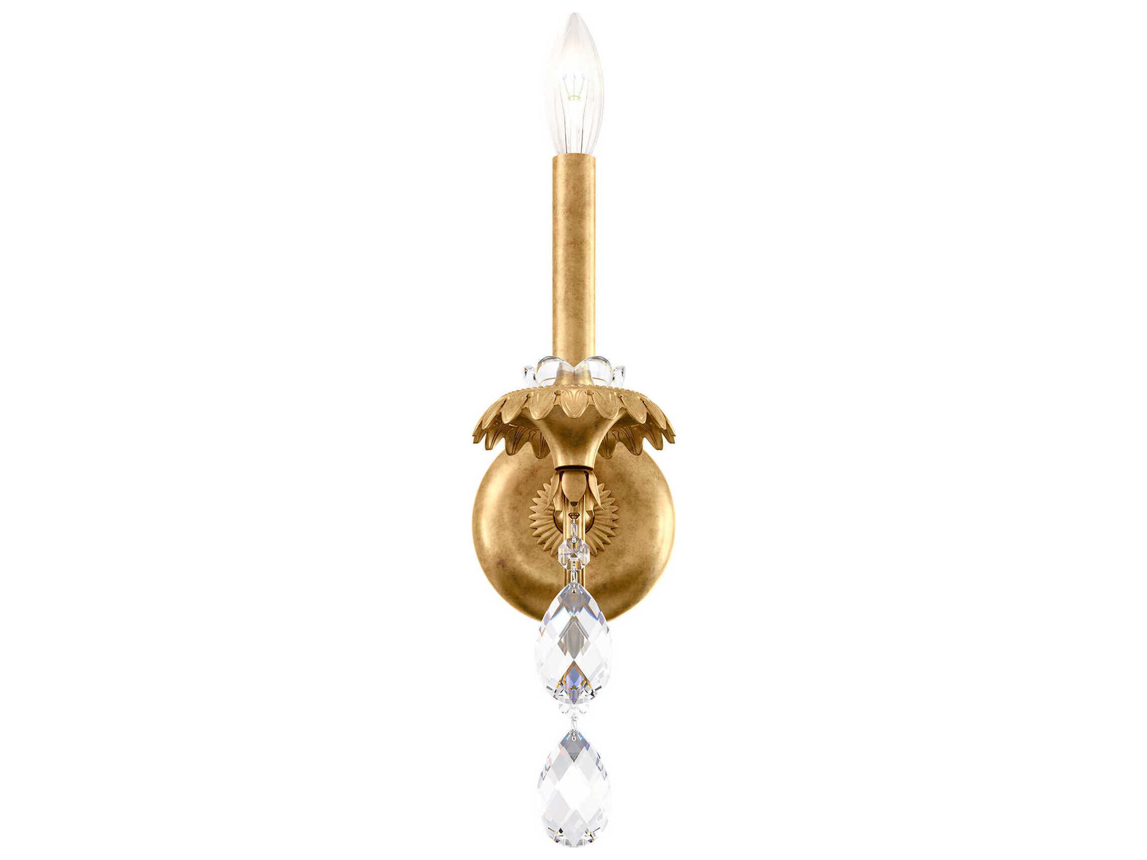 Schonbek Helenia 1-Light Heirloom Gold Crystal Wall Sconce