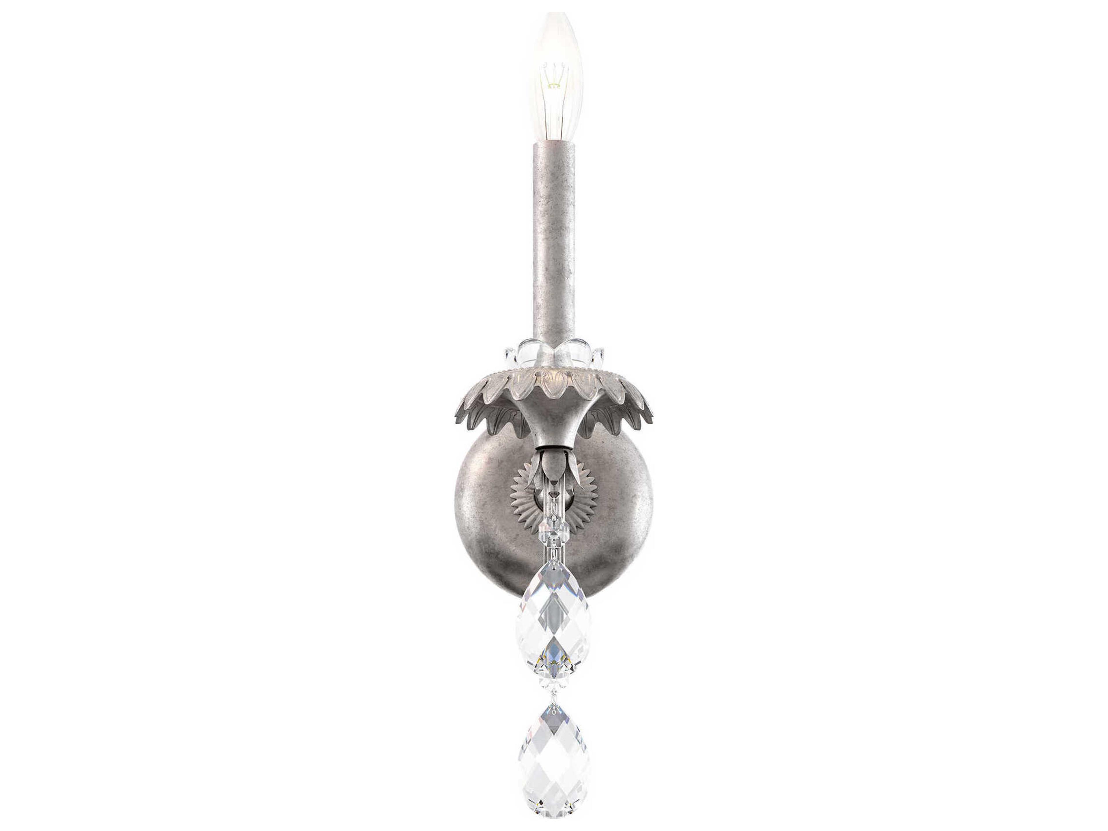 Schonbek Helenia 1-Light Heirloom Silver Crystal Wall Sconce