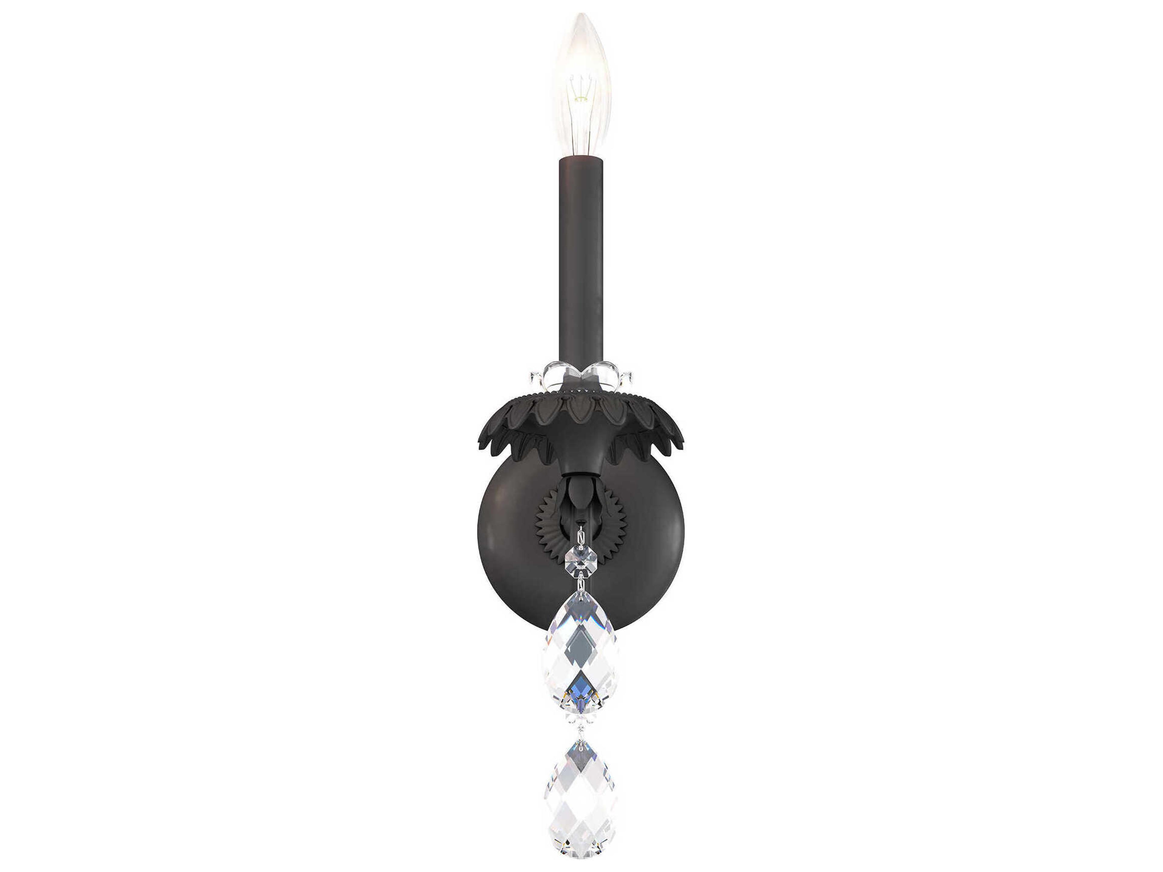Schonbek Helenia 1-Light Black Crystal Wall Sconce