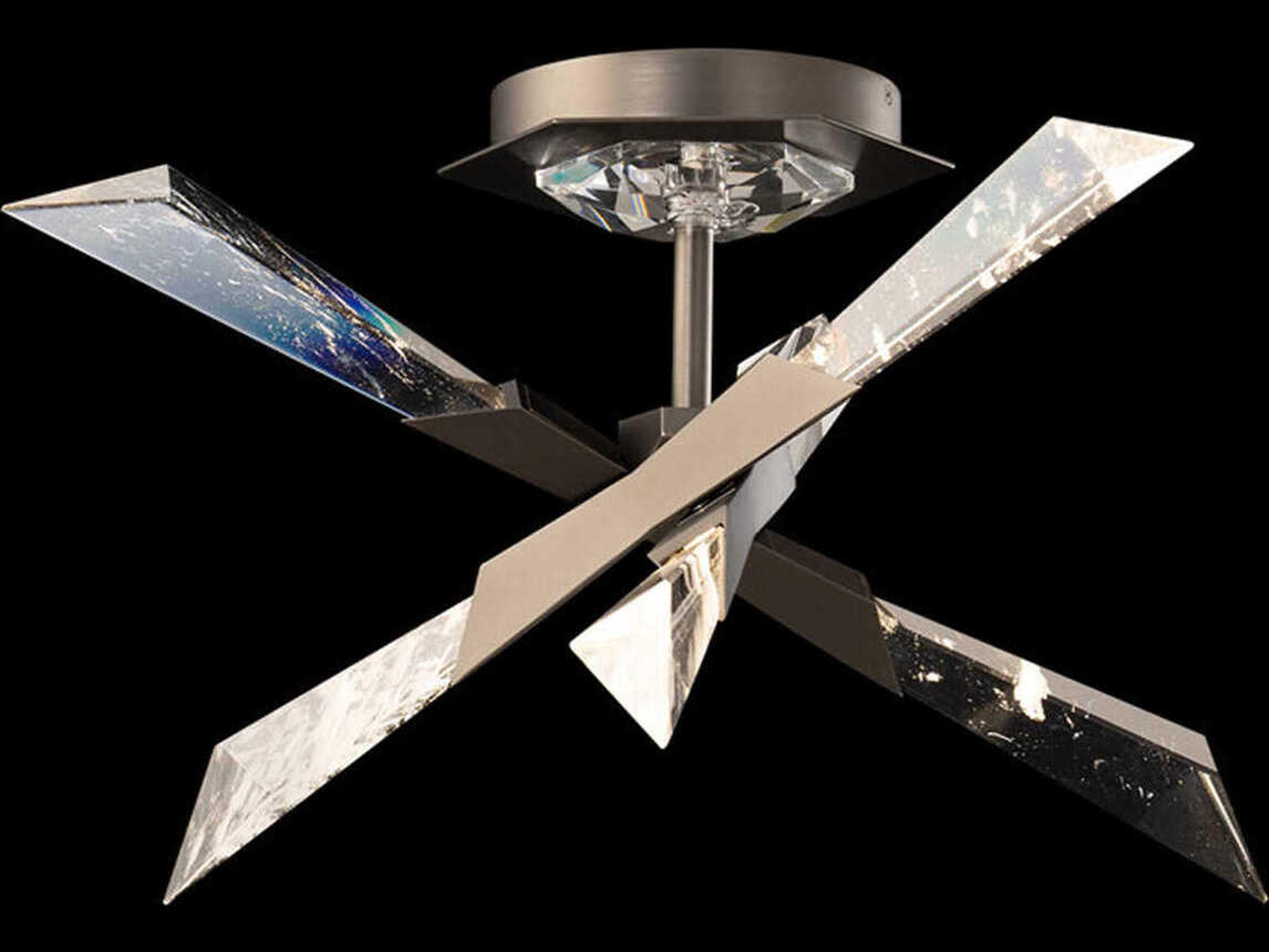 Schonbek Solitude 6-Light Antique Nickel Linear Semi Flush Mount