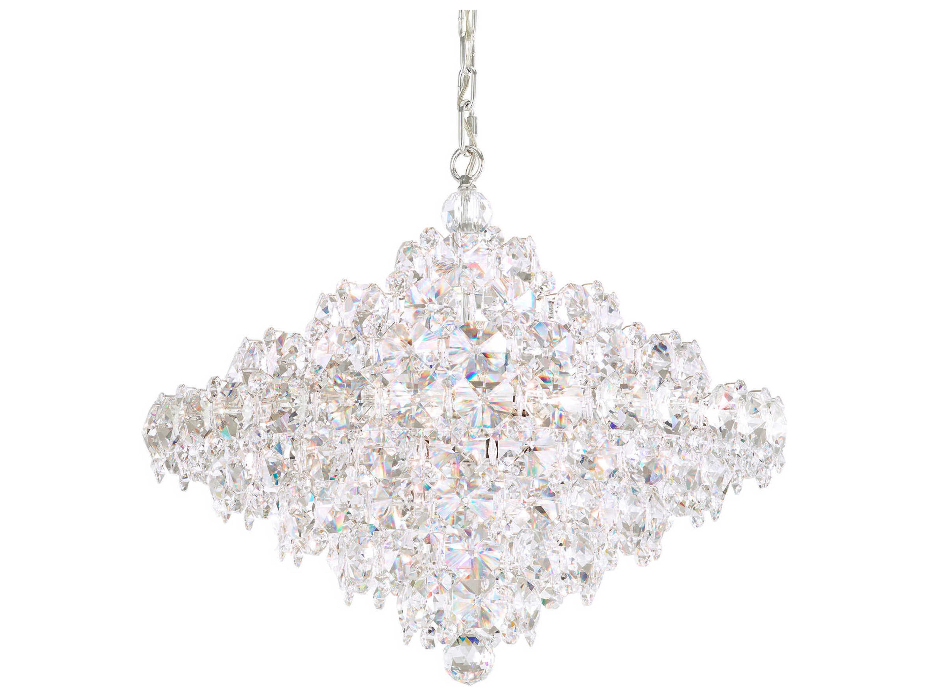 Schonbek Baronet 12-Light Stainless Steel Silver Crystal Pendant