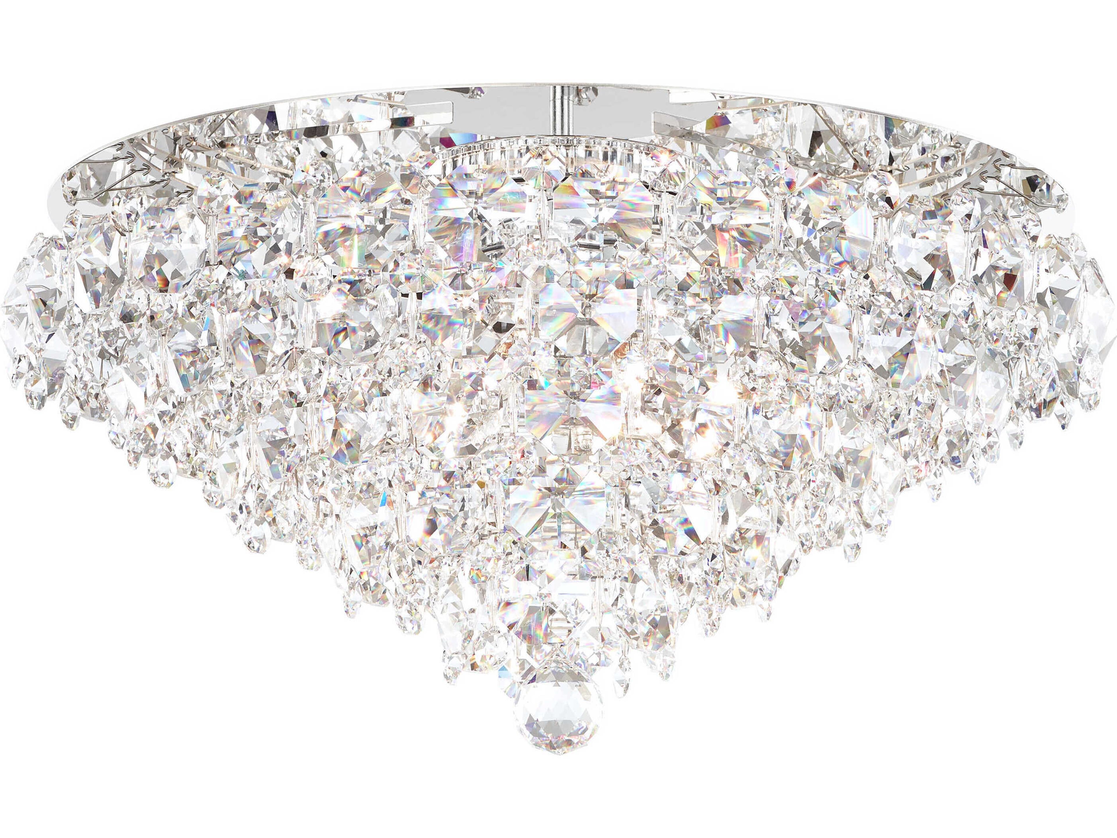 Schonbek Baronet 6-Light Silver Crystal Flush Mount