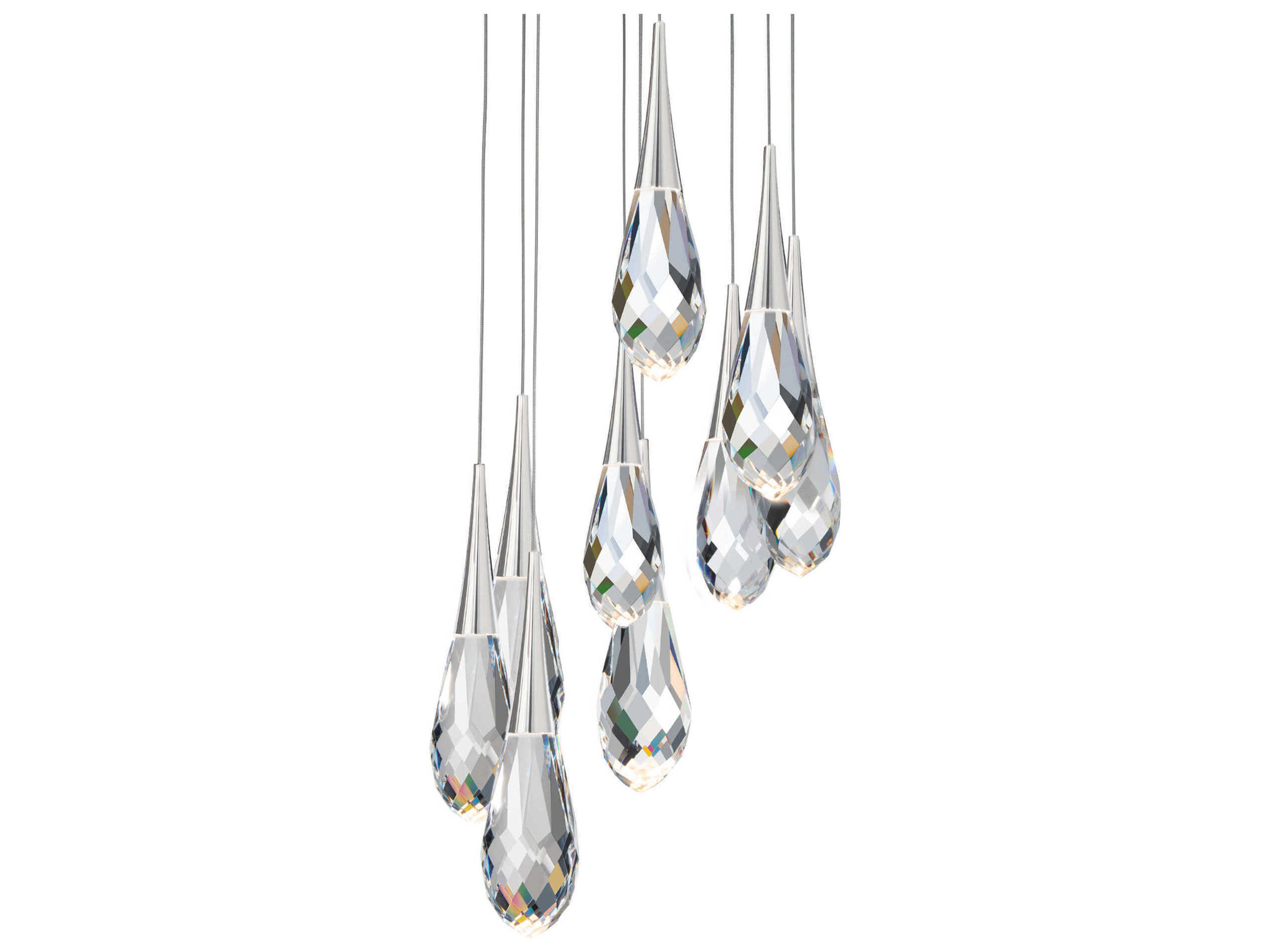 Schonbek Hibiscus 9-Light Polished Nickel Pendant