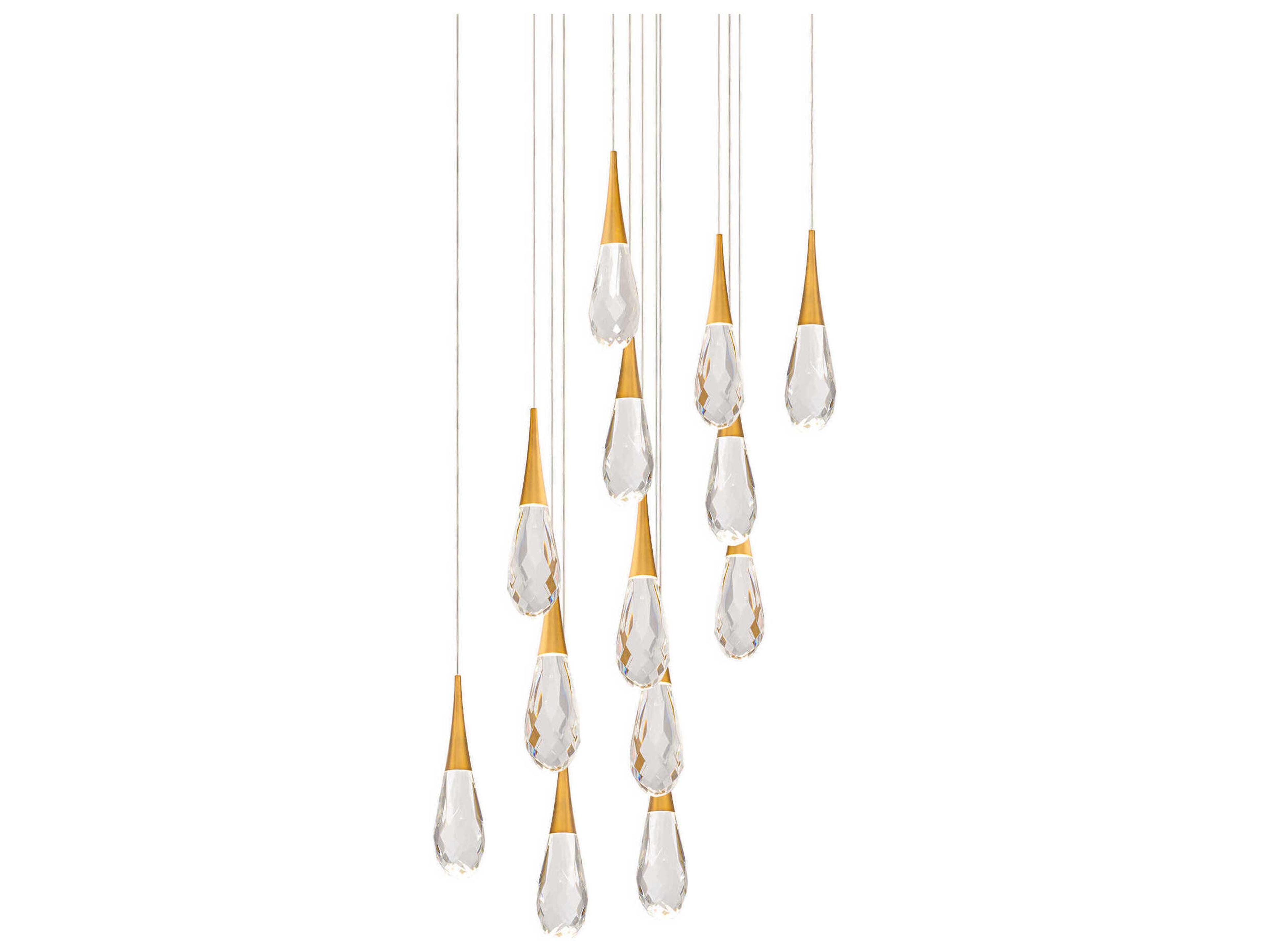 Schonbek Hibiscus 13-Light Aged Brass Pendant