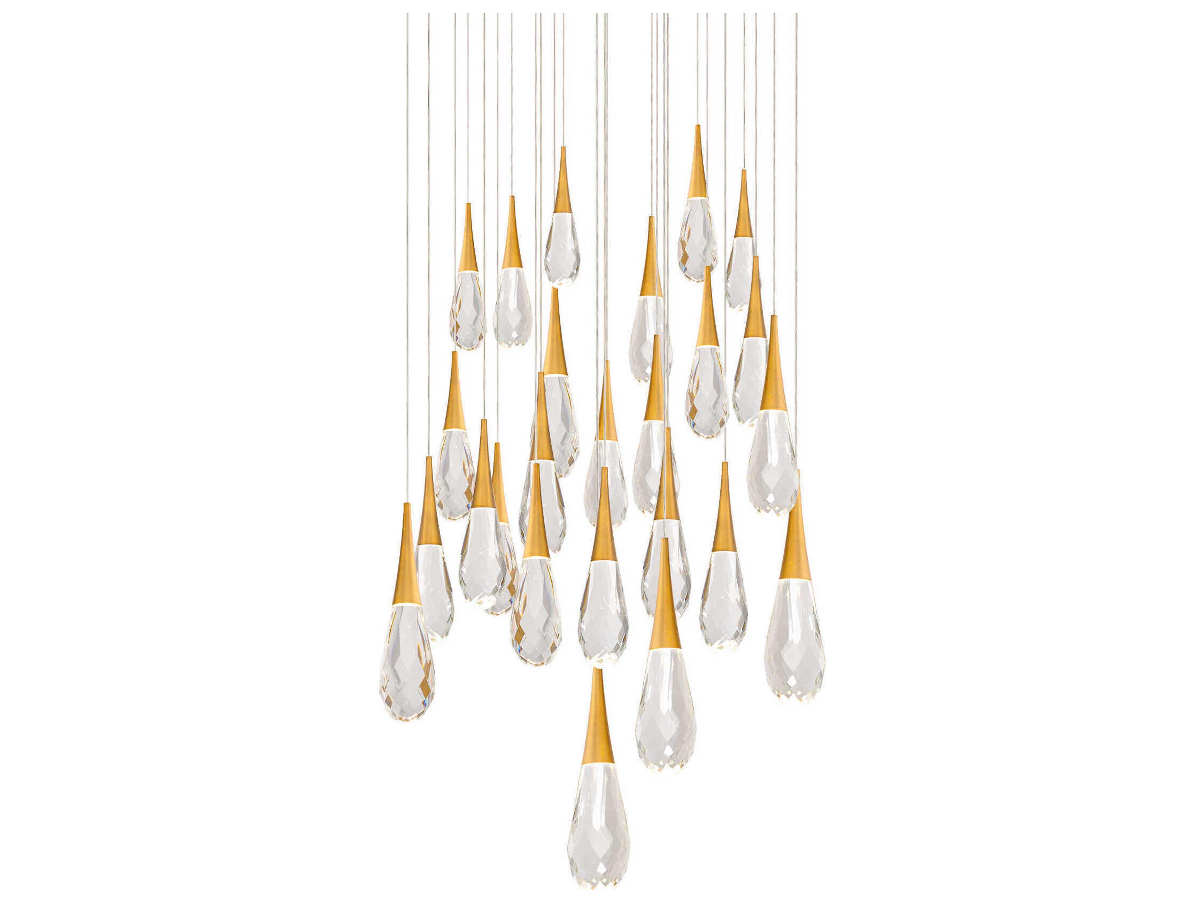 Schonbek Hibiscus 25-Light Aged Brass Pendant