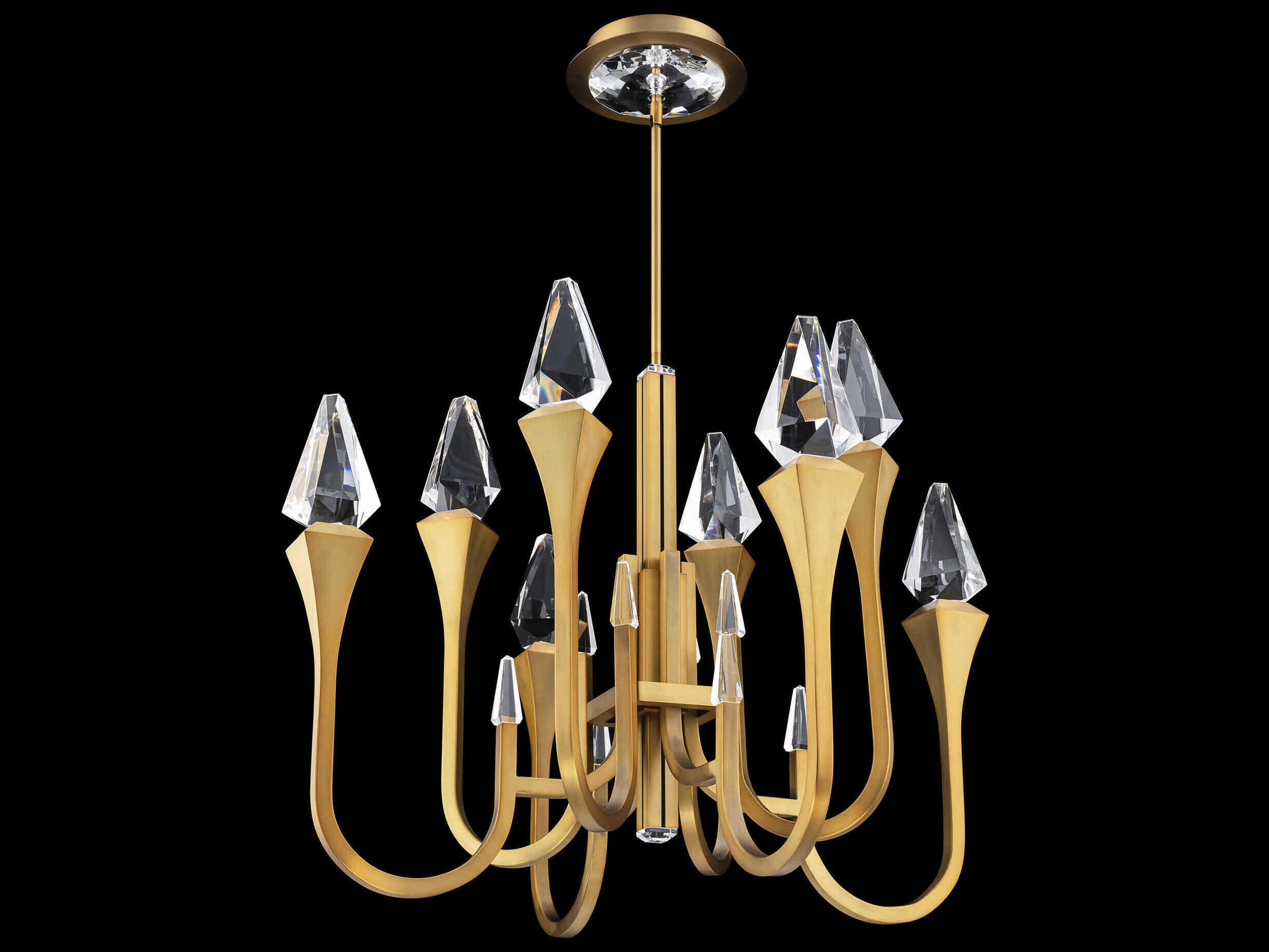 Schonbek Plumeria Aged Brass Chandelier