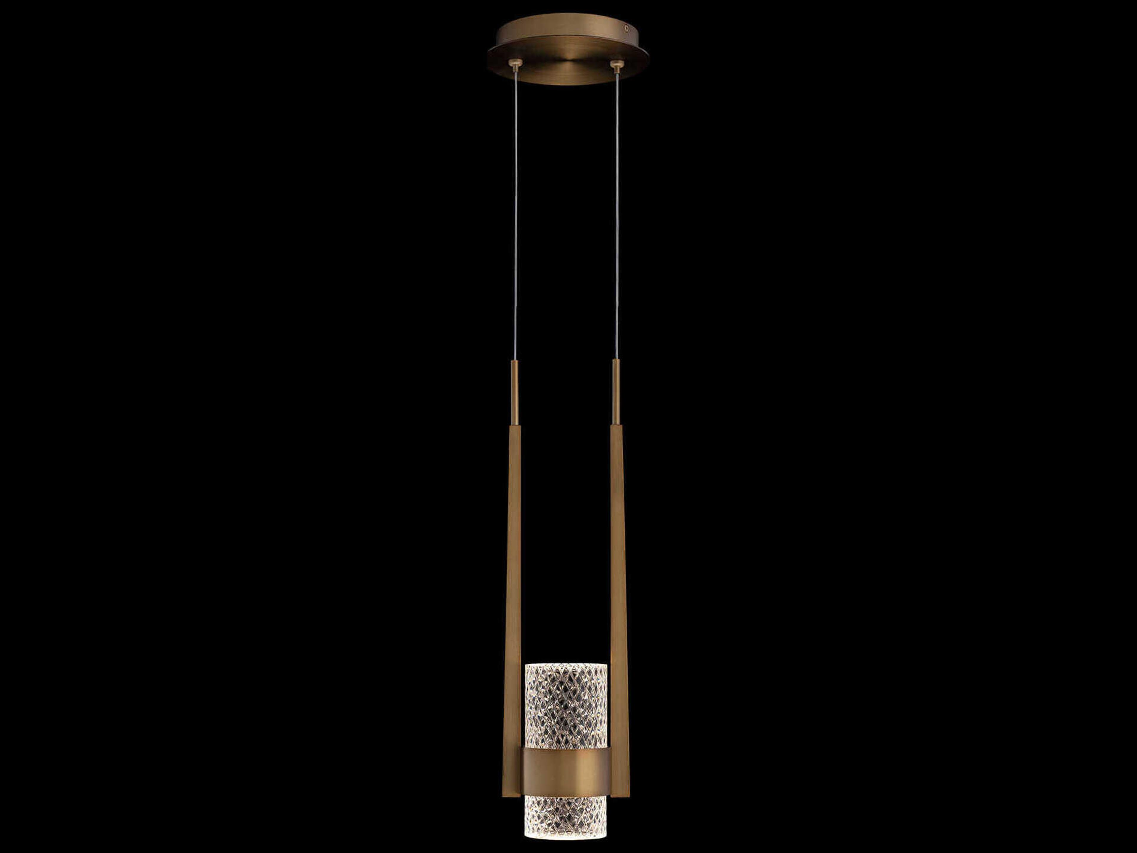 Schonbek Cadenza Aged Brass Cylinder Mini Pendant