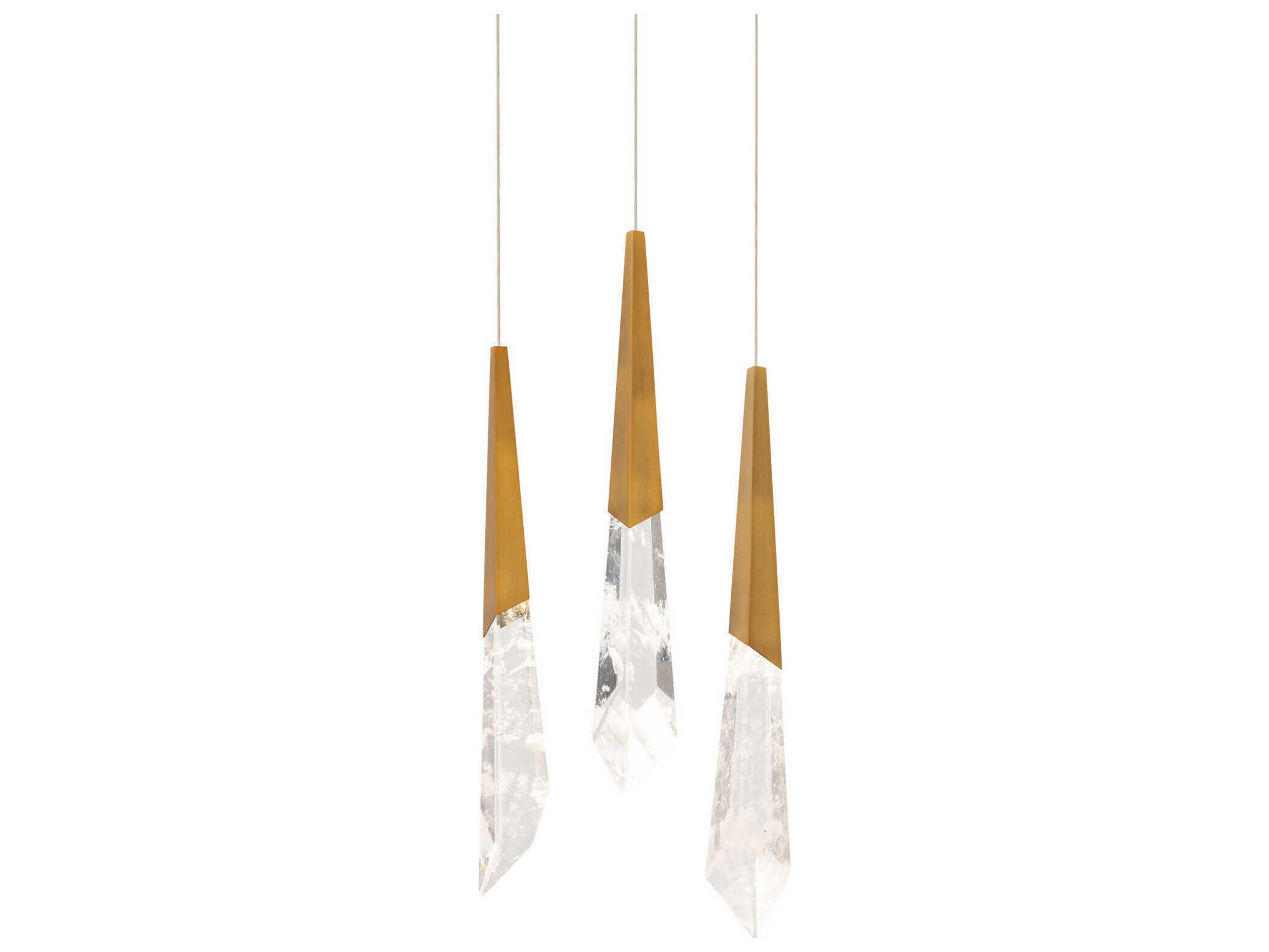 Schonbek Solitude 3-Light Aged Brass Linear Mini Pendant