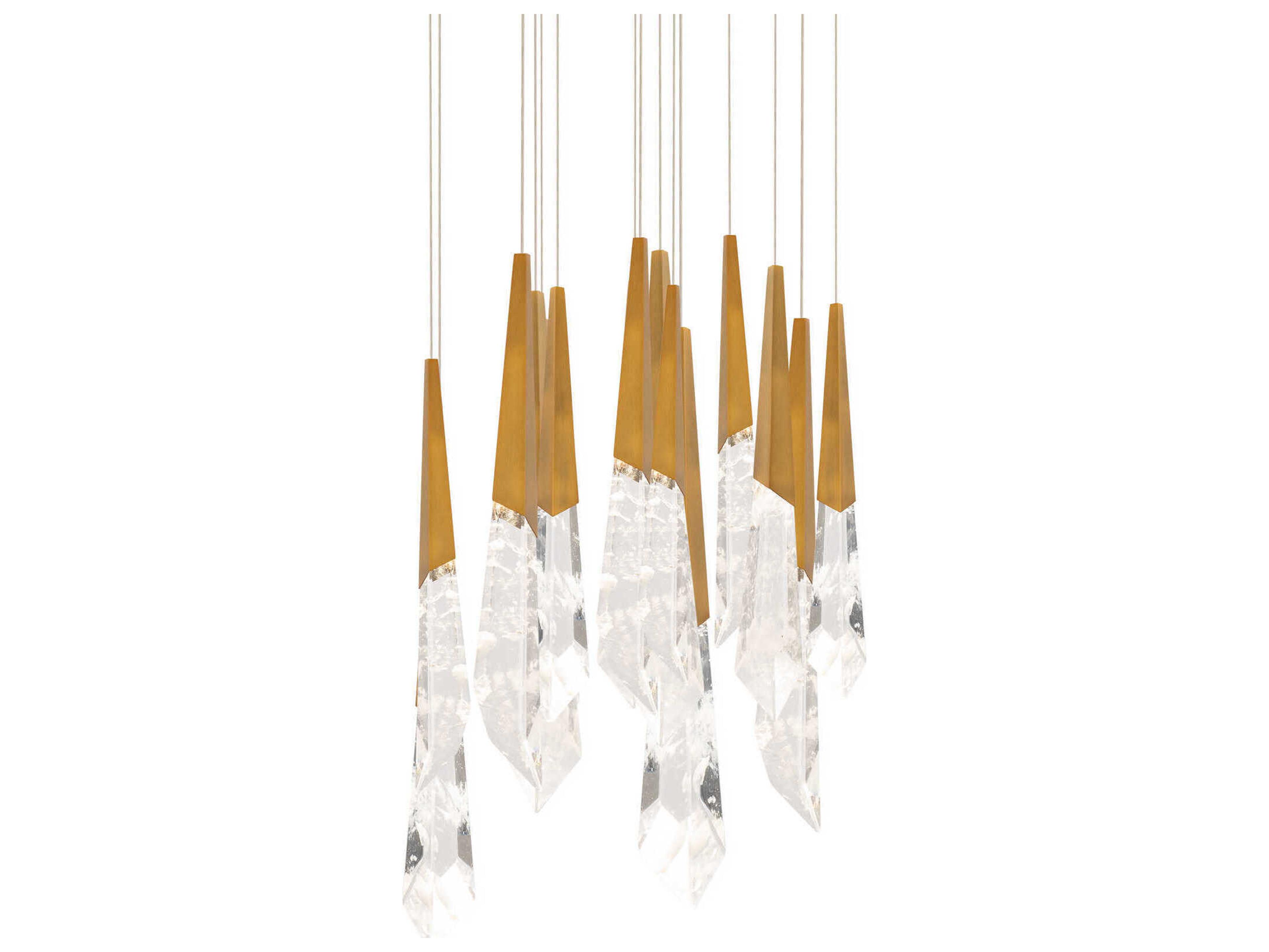 Schonbek Solitude 15-Light Aged Brass Linear Pendant