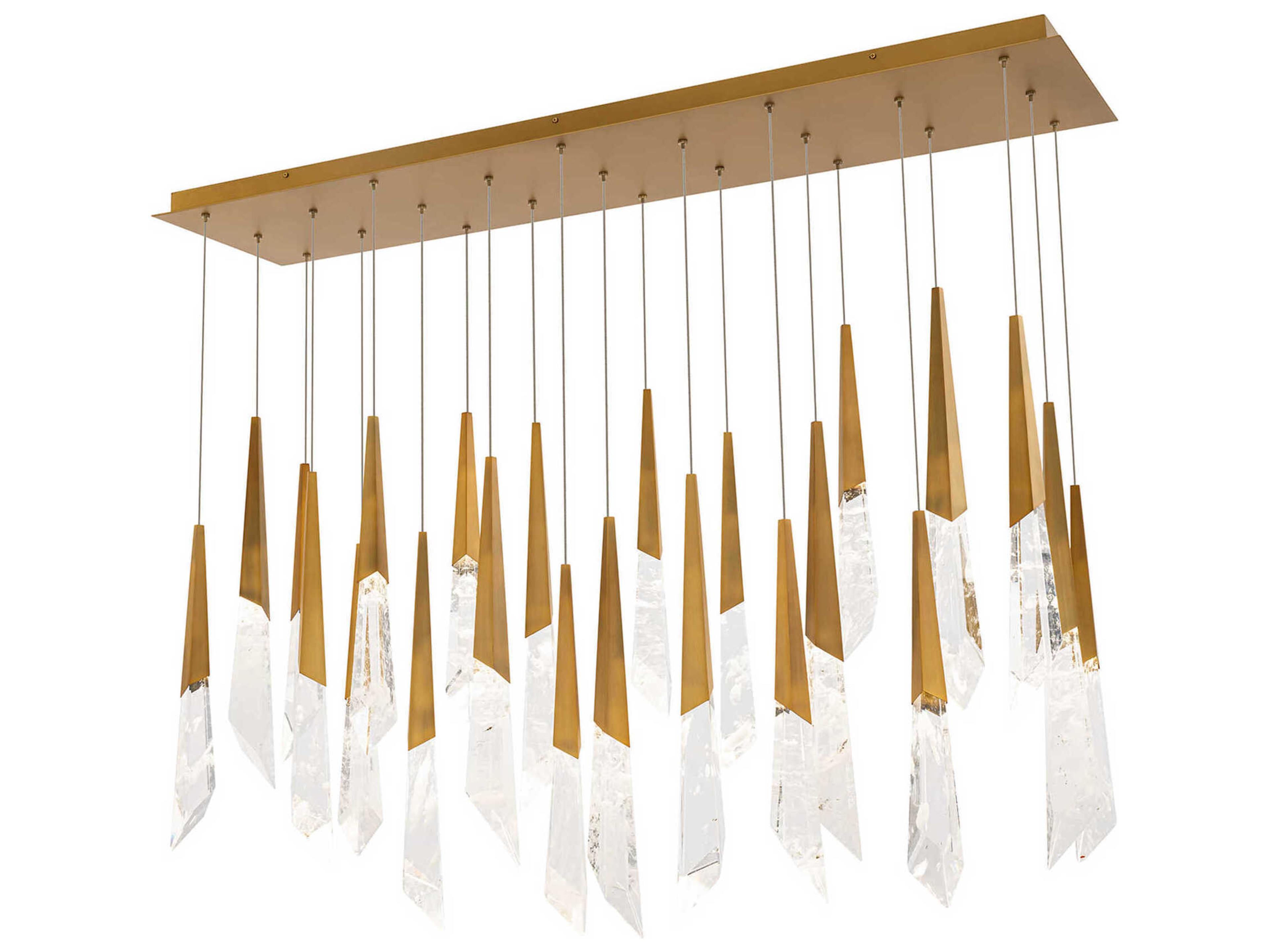Schonbek Solitude 23-Light Aged Brass Linear Island Pendant