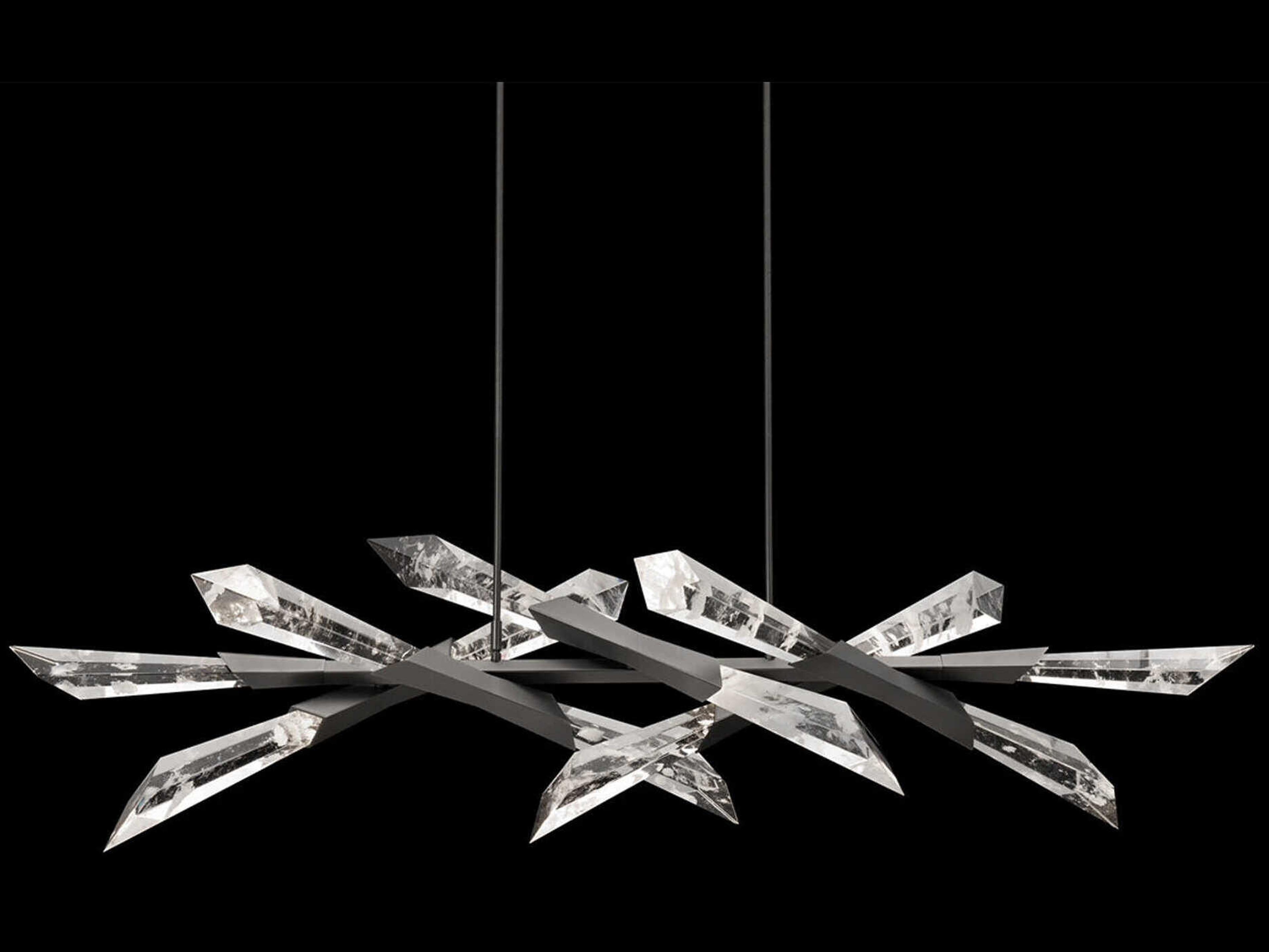 Schonbek Solitude 12-Light Antique Nickel Linear Island Pendant