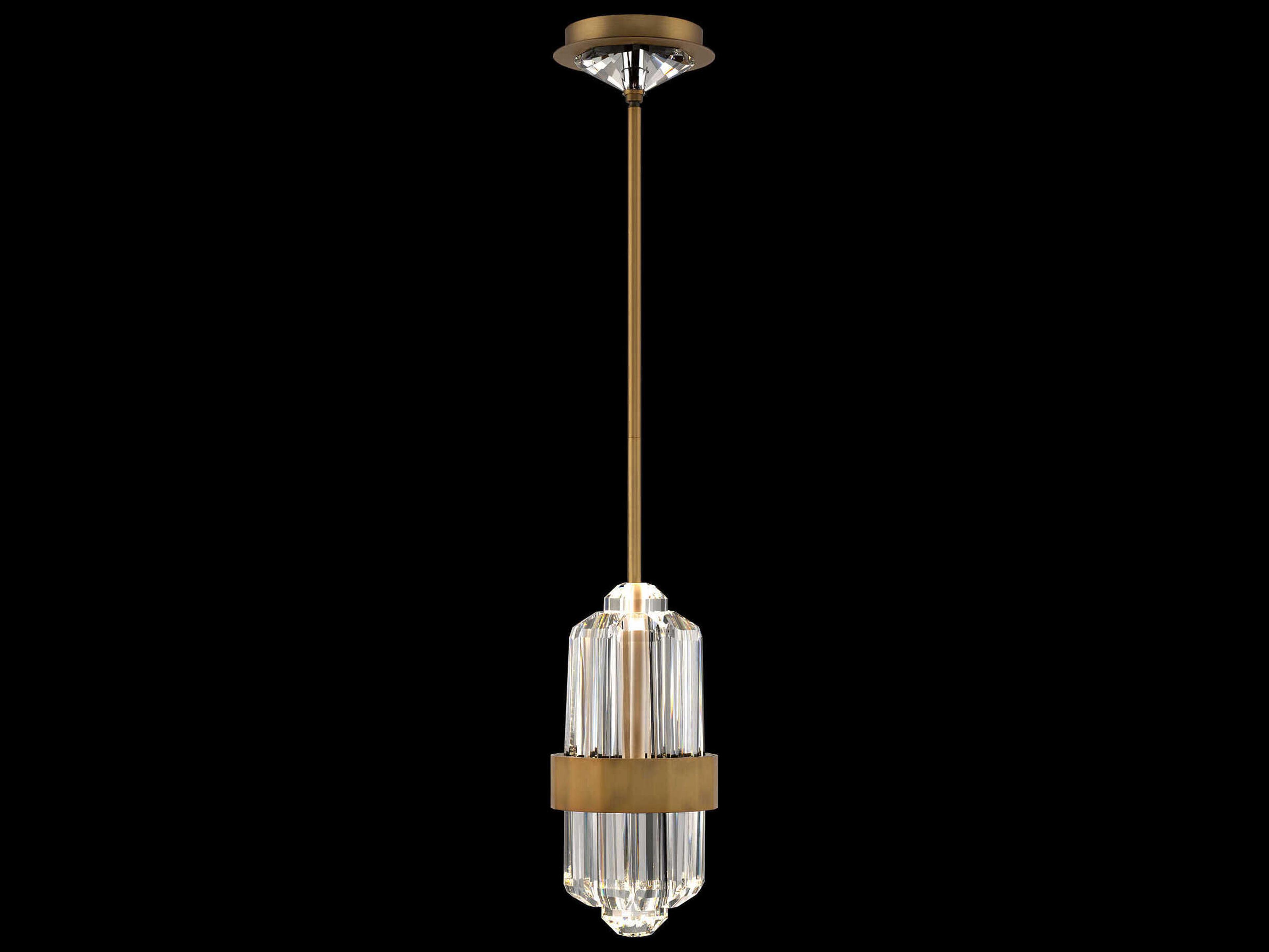Schonbek Silo Aged Brass Cylinder Mini Pendant