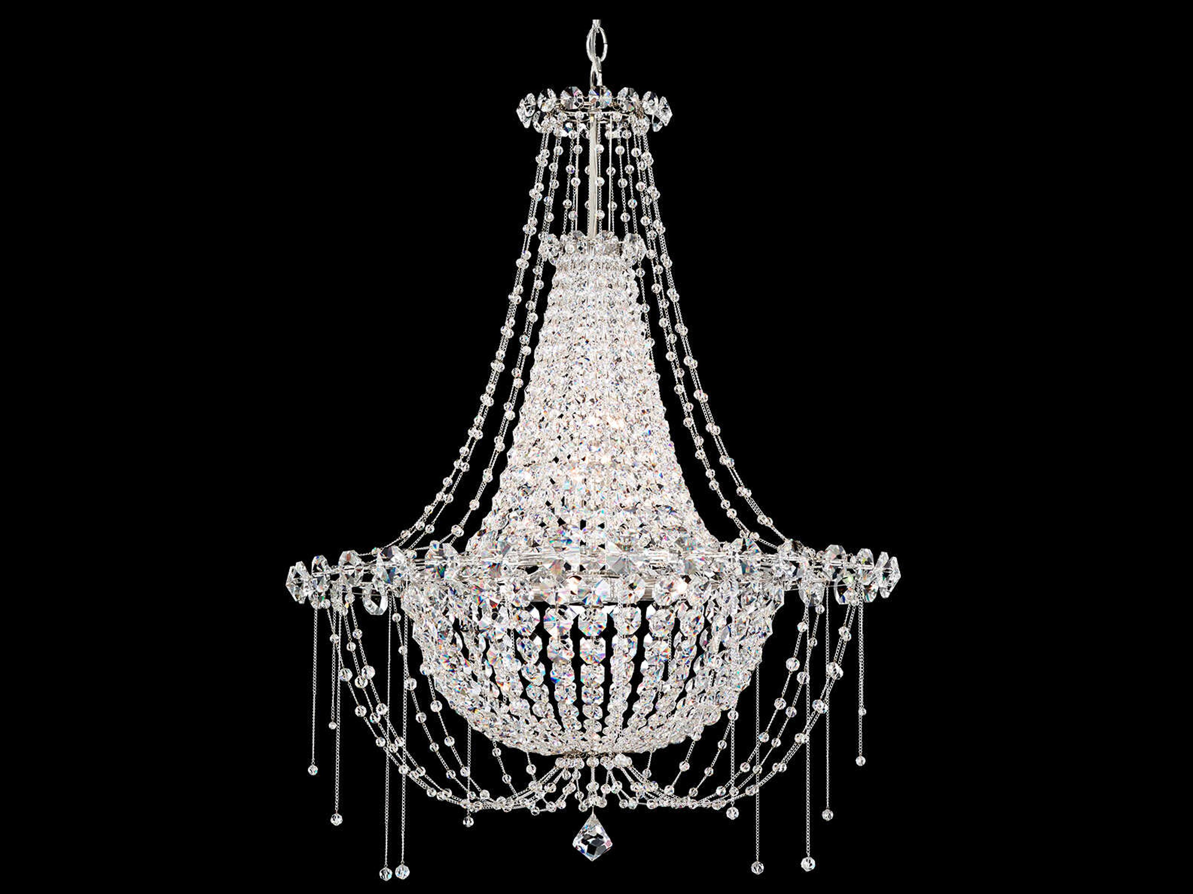 Schonbek Chrysalita 6-Light Stainless Steel Traditional Empire Chandelier