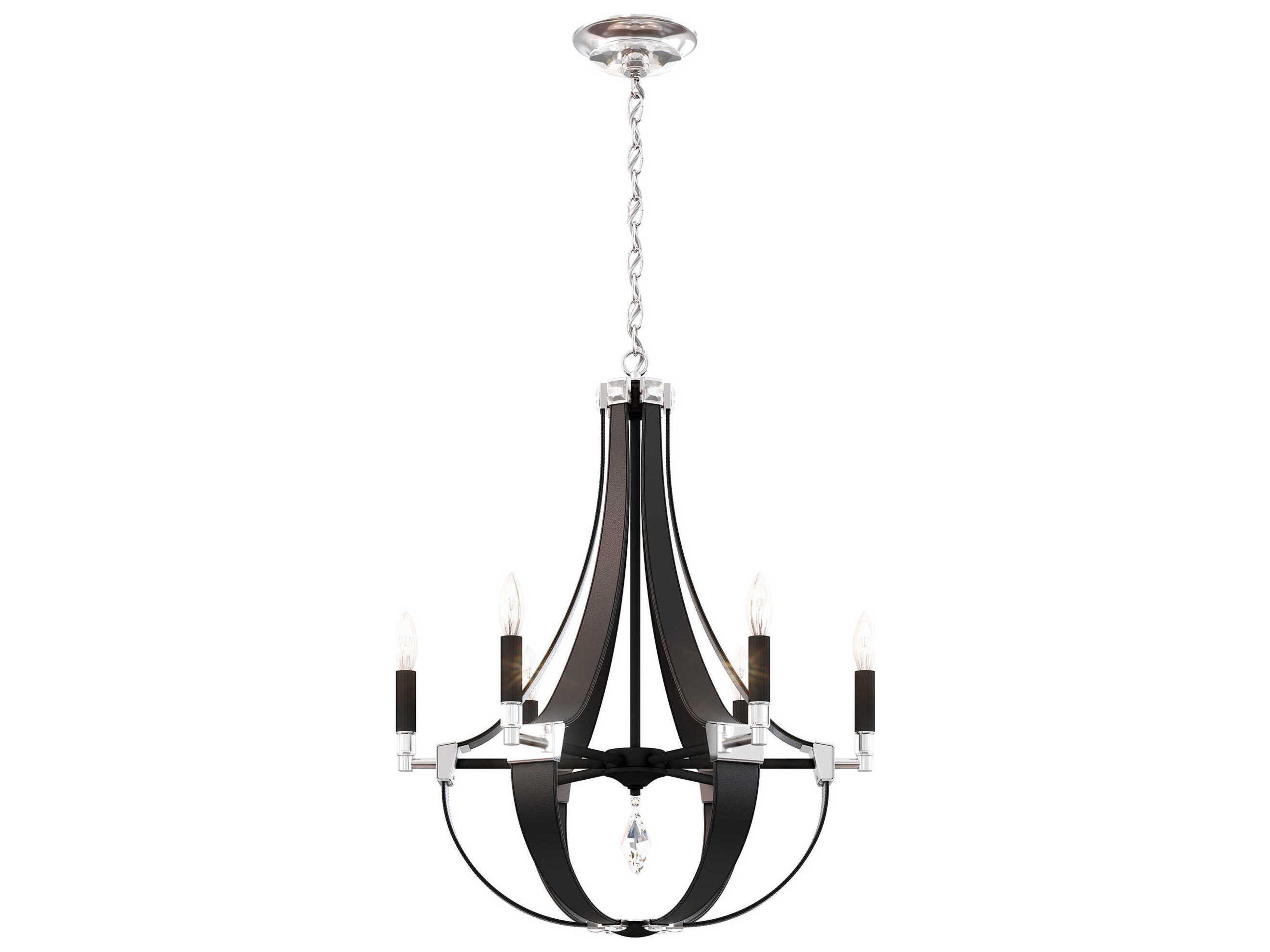 Schonbek Crystal Empire 6-Light Black Candelabra Chandelier