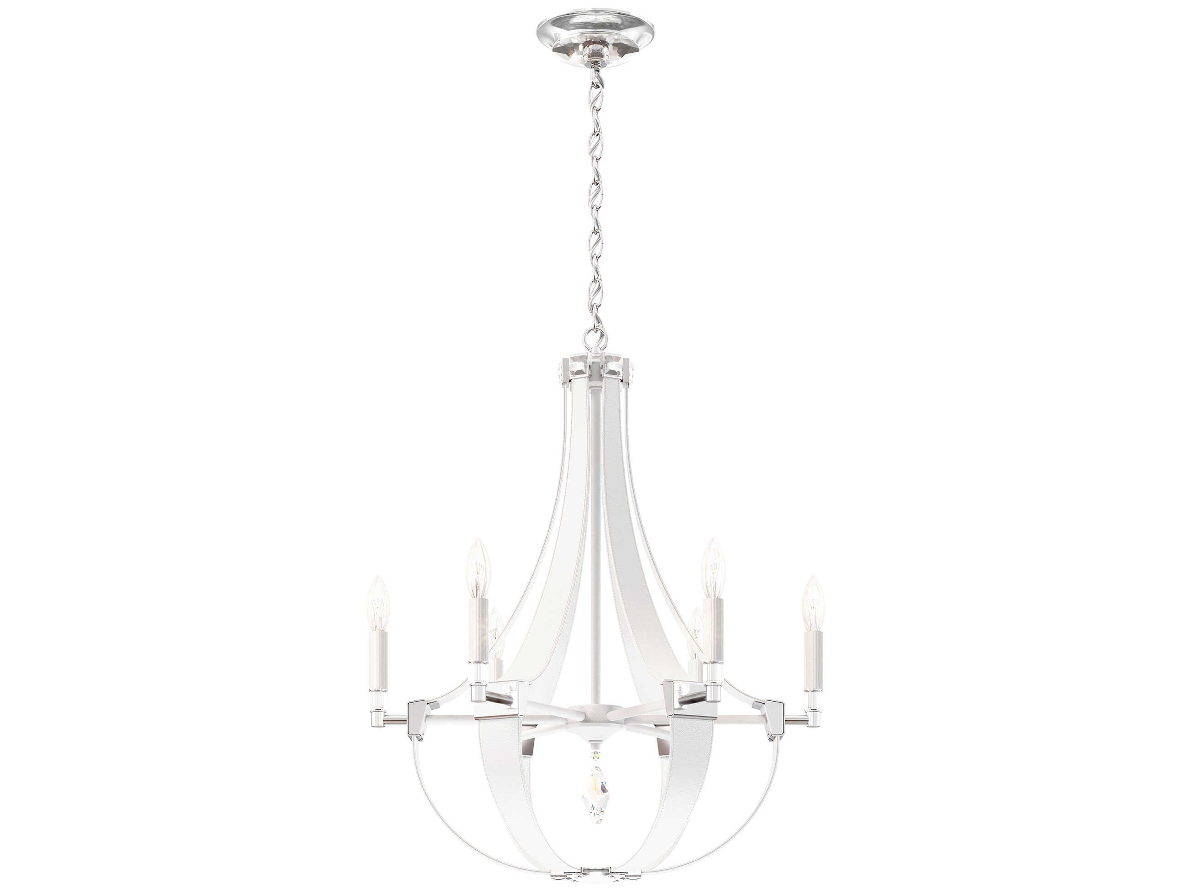 Schonbek Crystal Empire 6-Light White Candelabra Chandelier