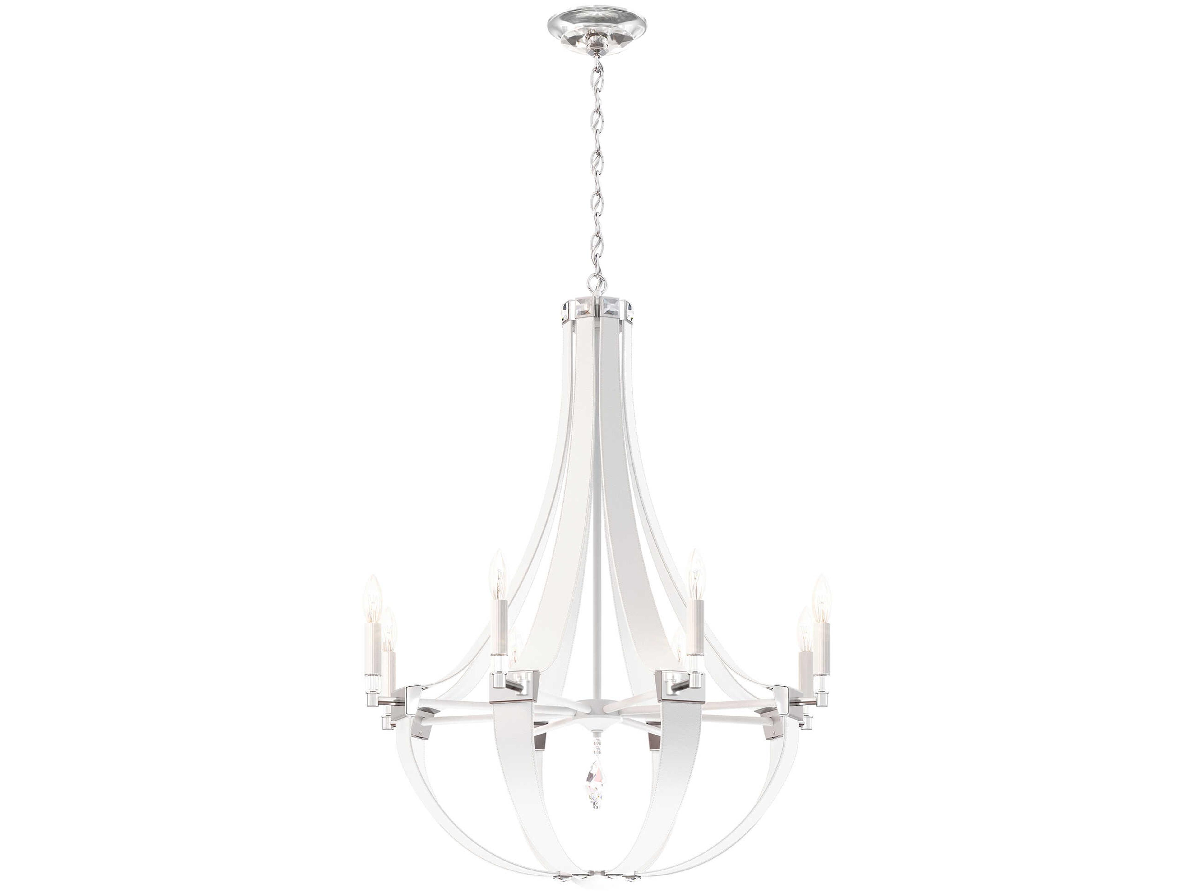 Schonbek Crystal Empire 8-Light White Candelabra Chandelier