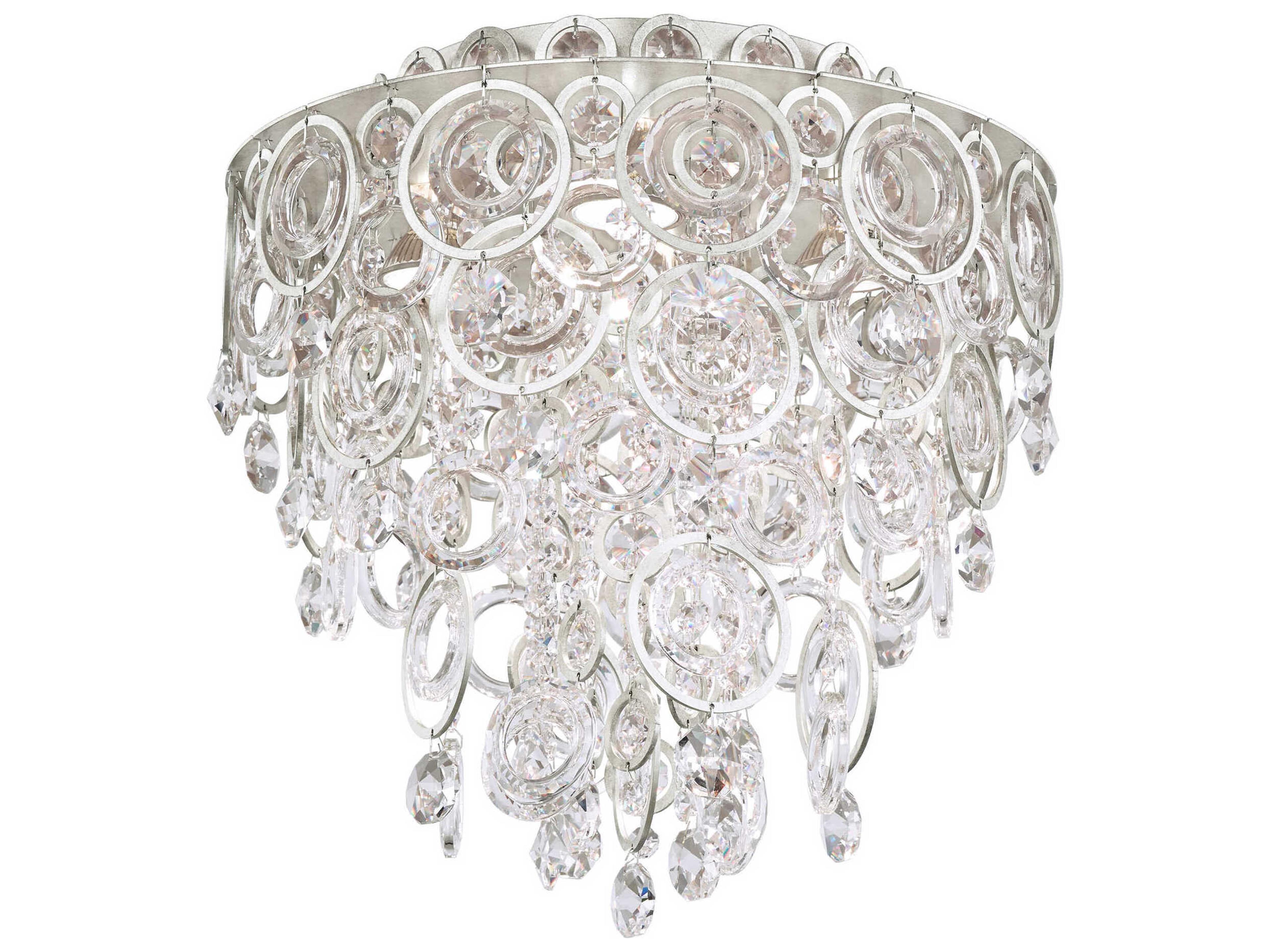 Schonbek Circulus 4-Light Silver Crystal Flush Mount