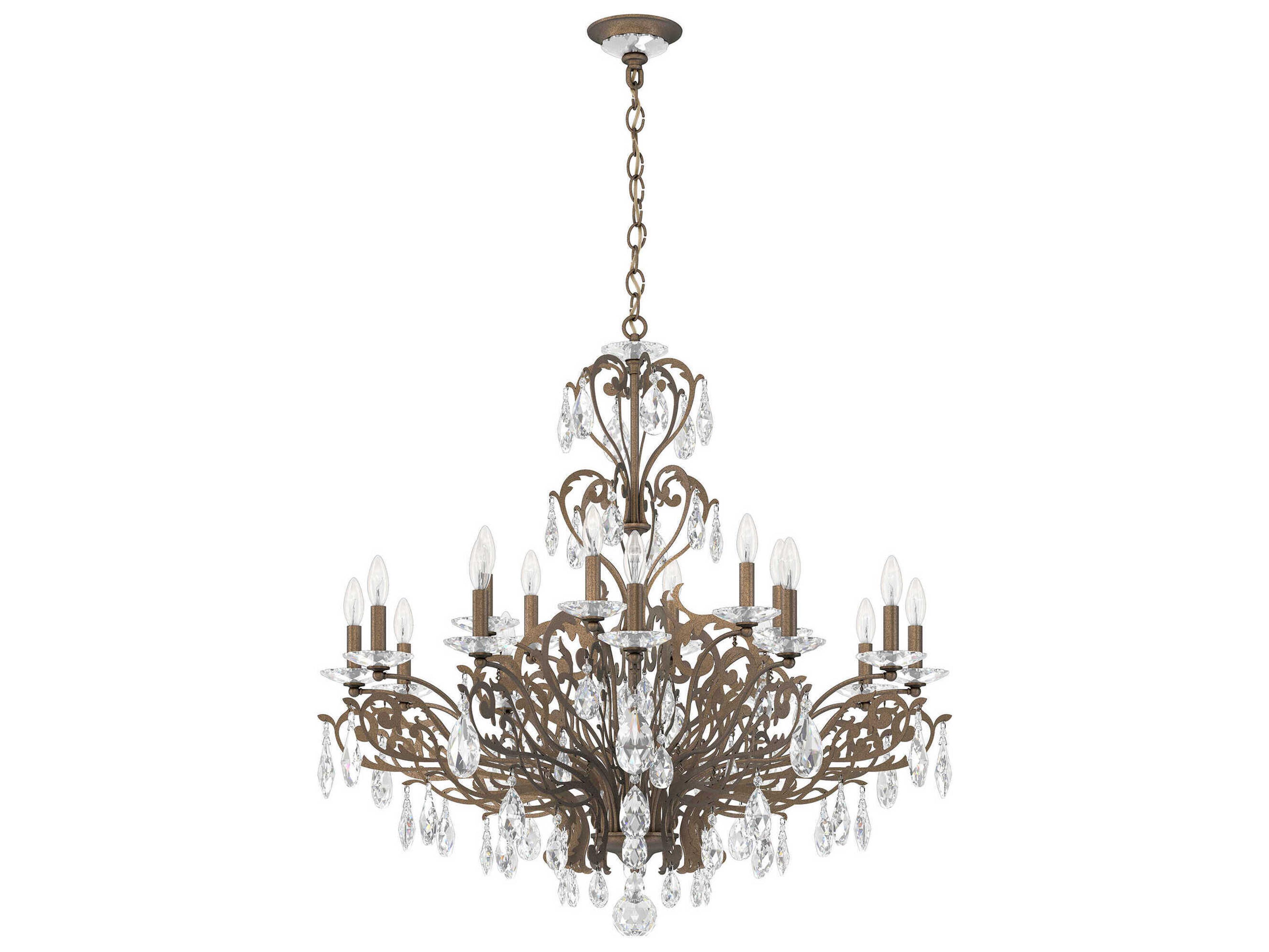 Schonbek Filigrae 18-Light Gold Crystal Candelabra Chandelier