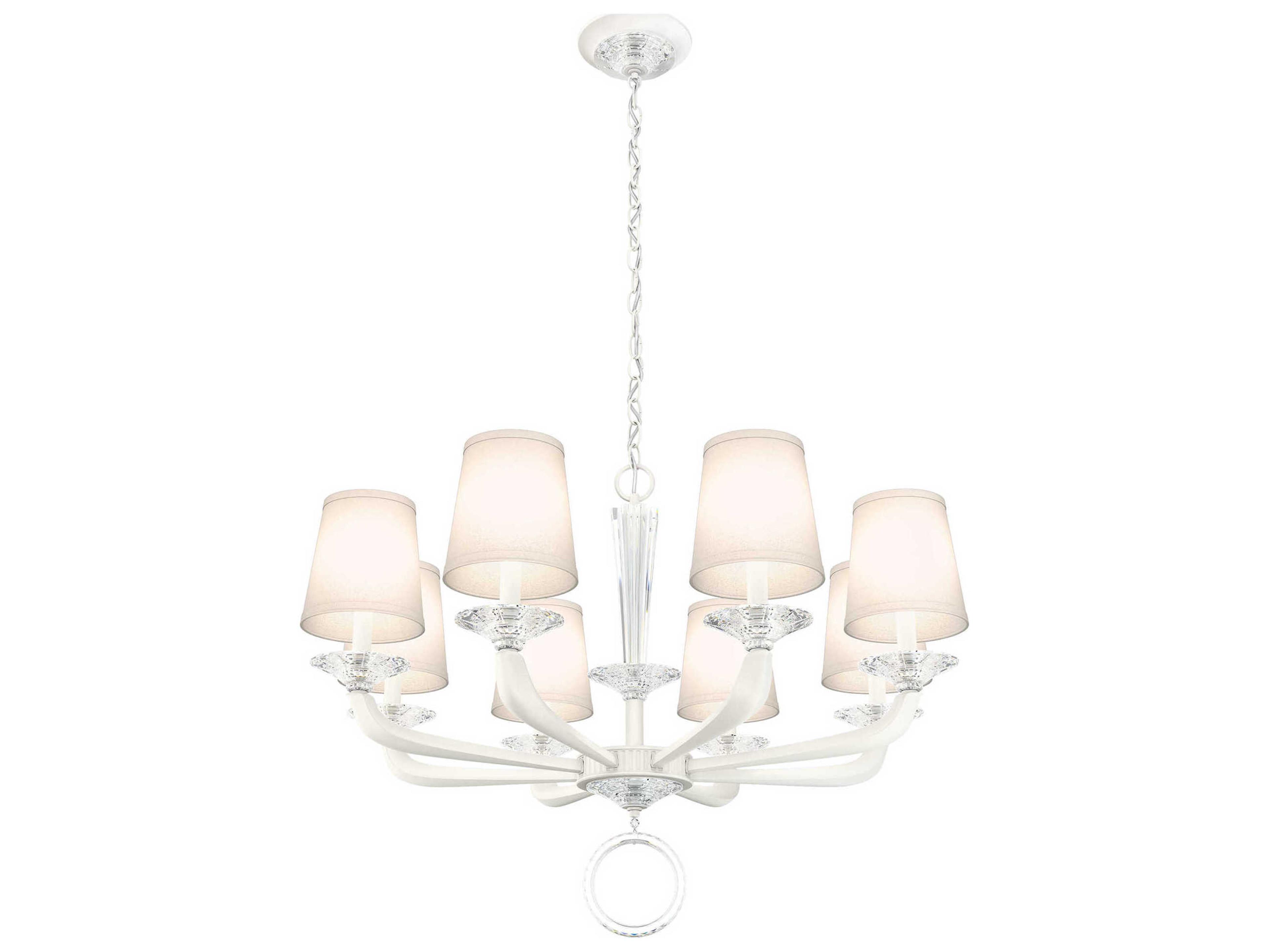 Schonbek Emilea 8-Light Silver Crystal Candelabra Empire Tiered Chandelier