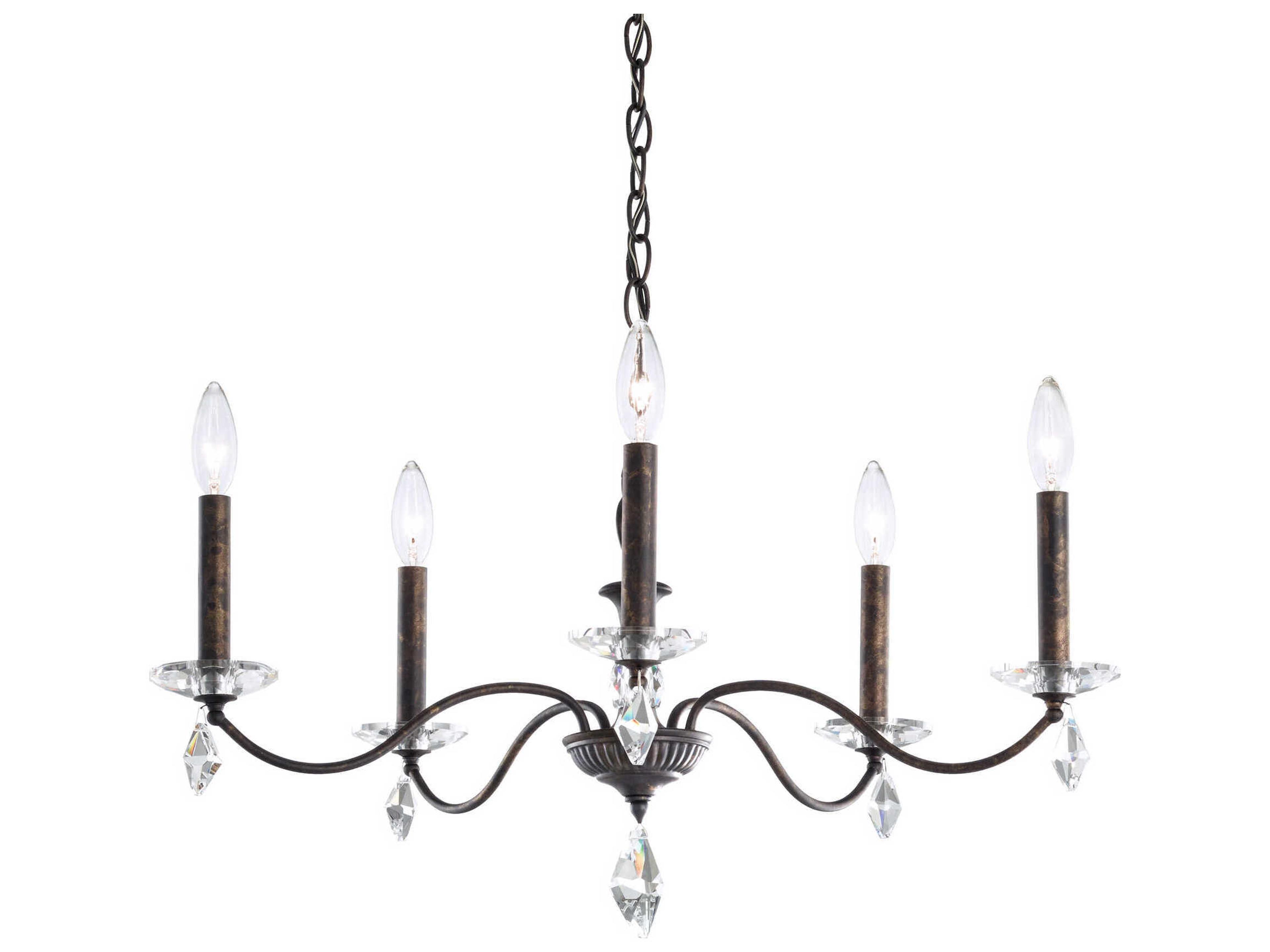 Schonbek Modique 5-Light Bronze Crystal Candelabra Chandelier