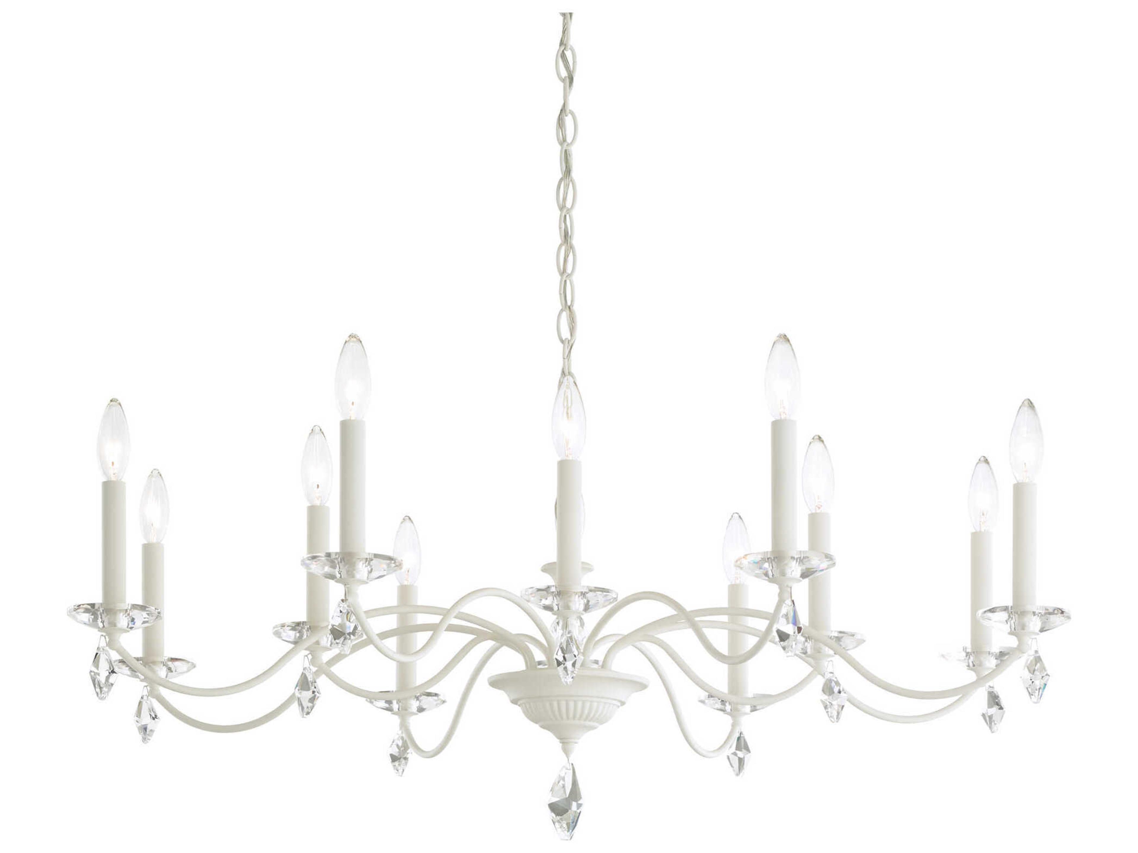 Schonbek Modique 12-Light White Crystal Candelabra Chandelier