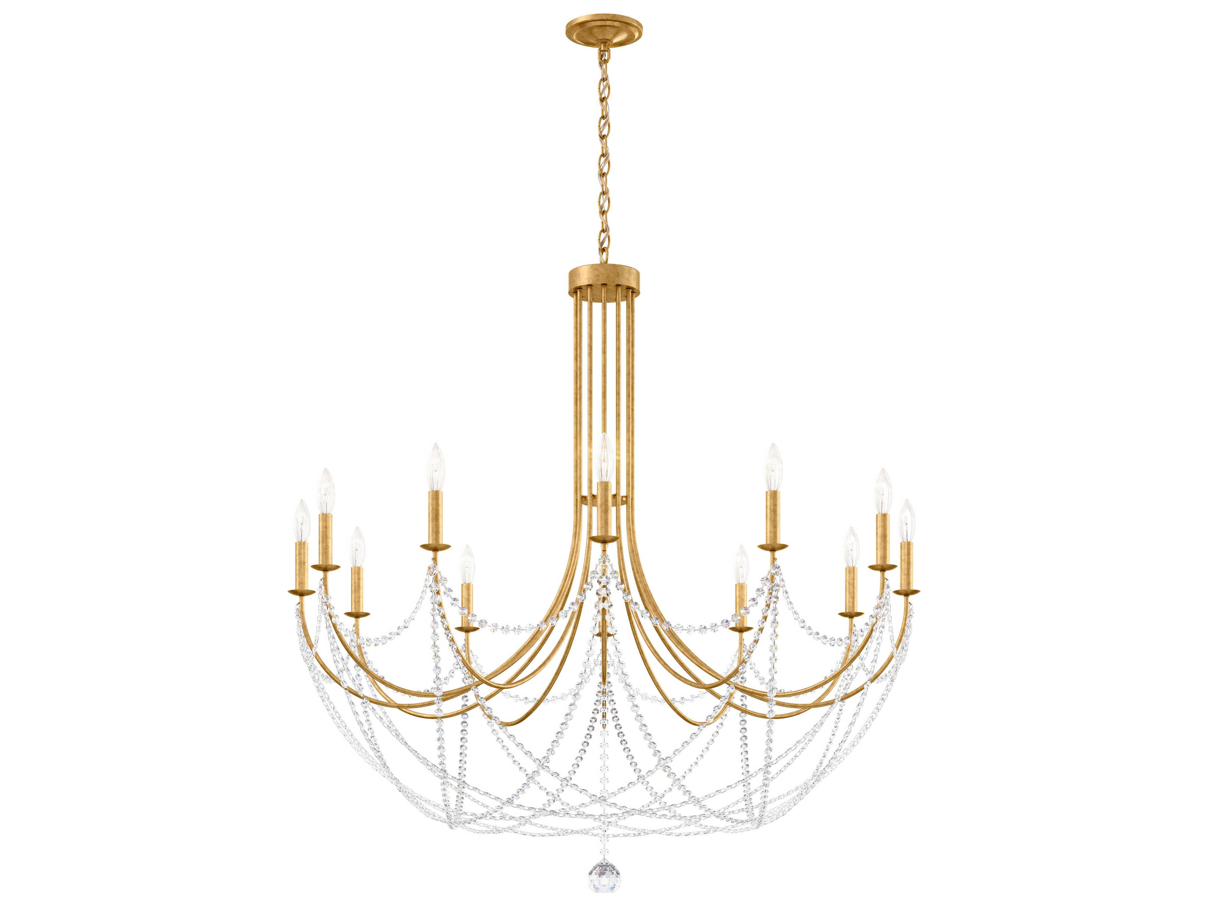 Schonbek Verdana 12-Light Heirloom Gold Crystal Candelabra Chandelier