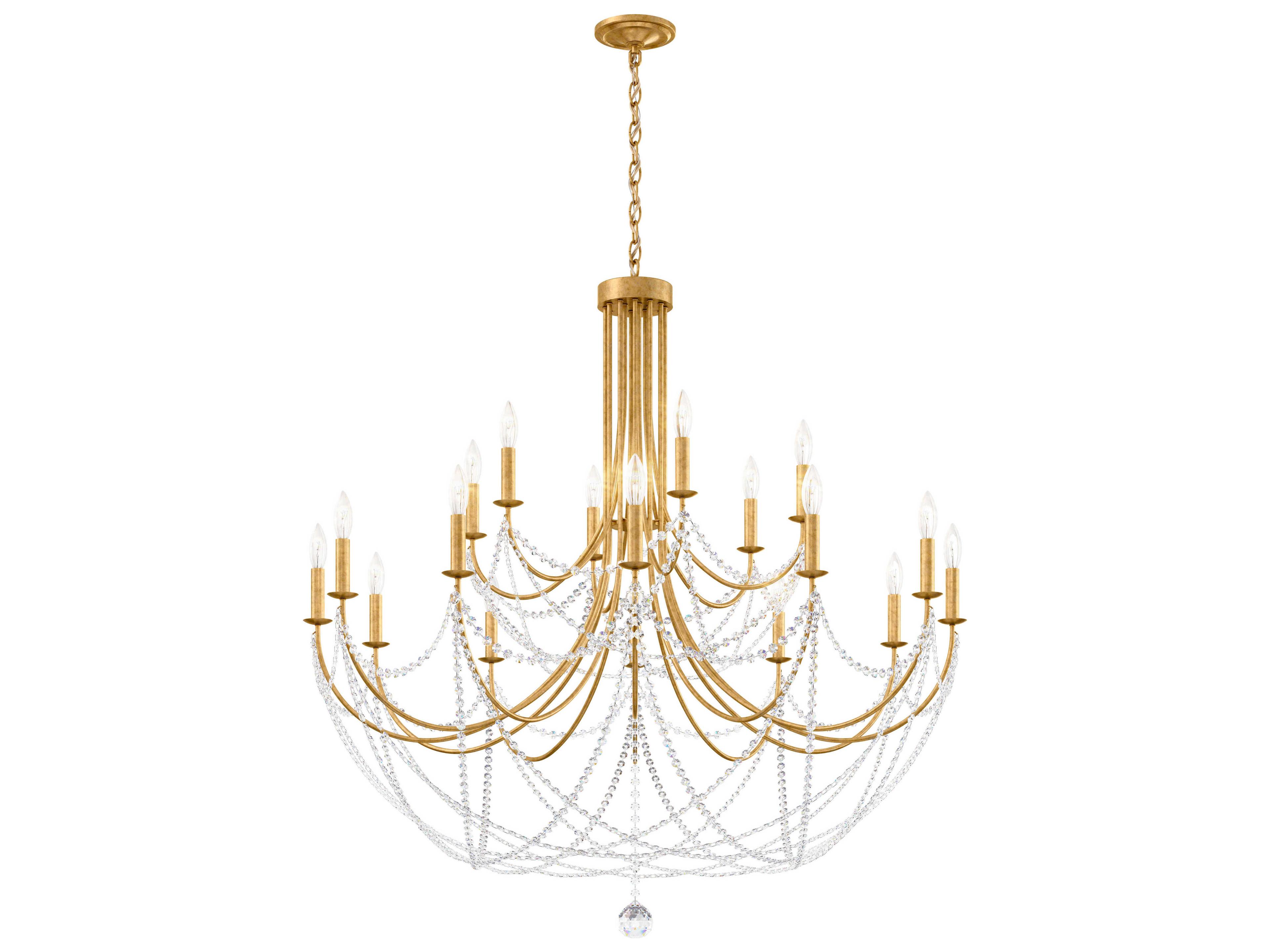 Schonbek Verdana 18-Light8-Light Heirloom Gold Crystal Candelabra Chandelier
