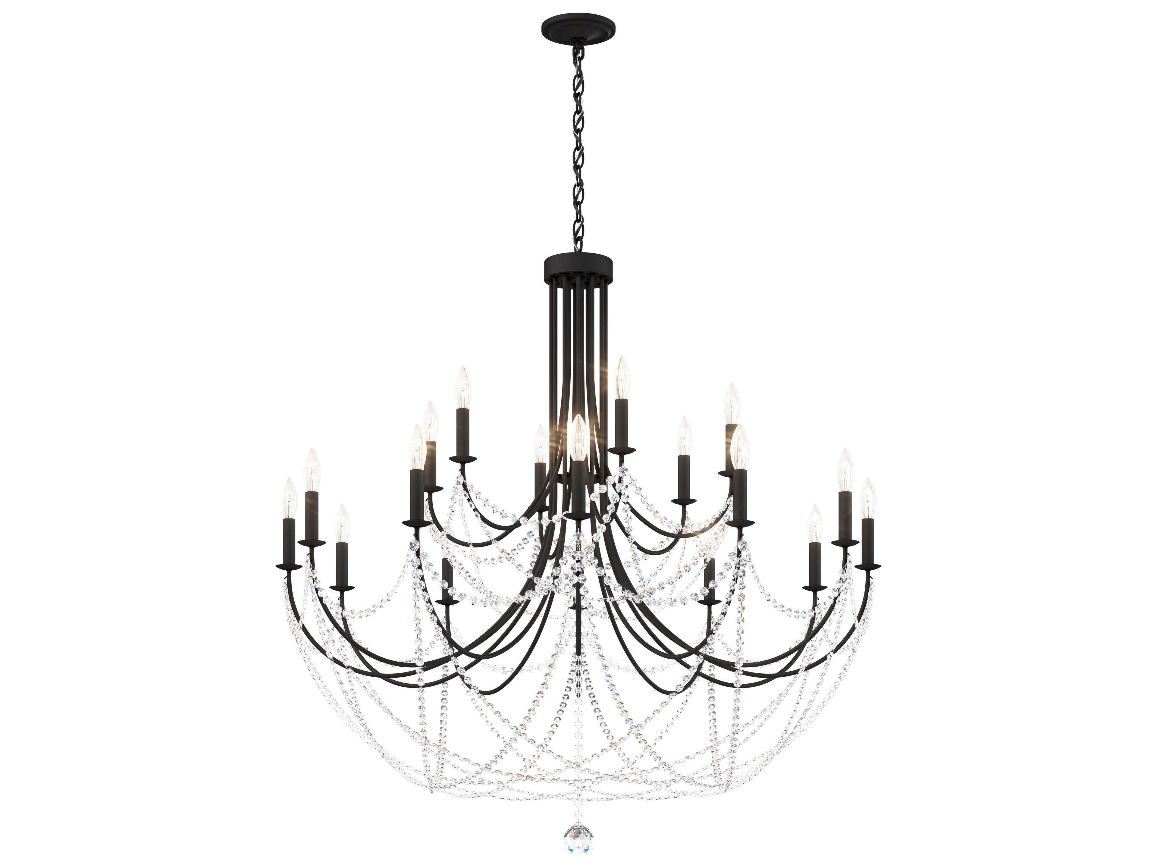 Schonbek Verdana 18-Light8-Light Black Crystal Candelabra Chandelier