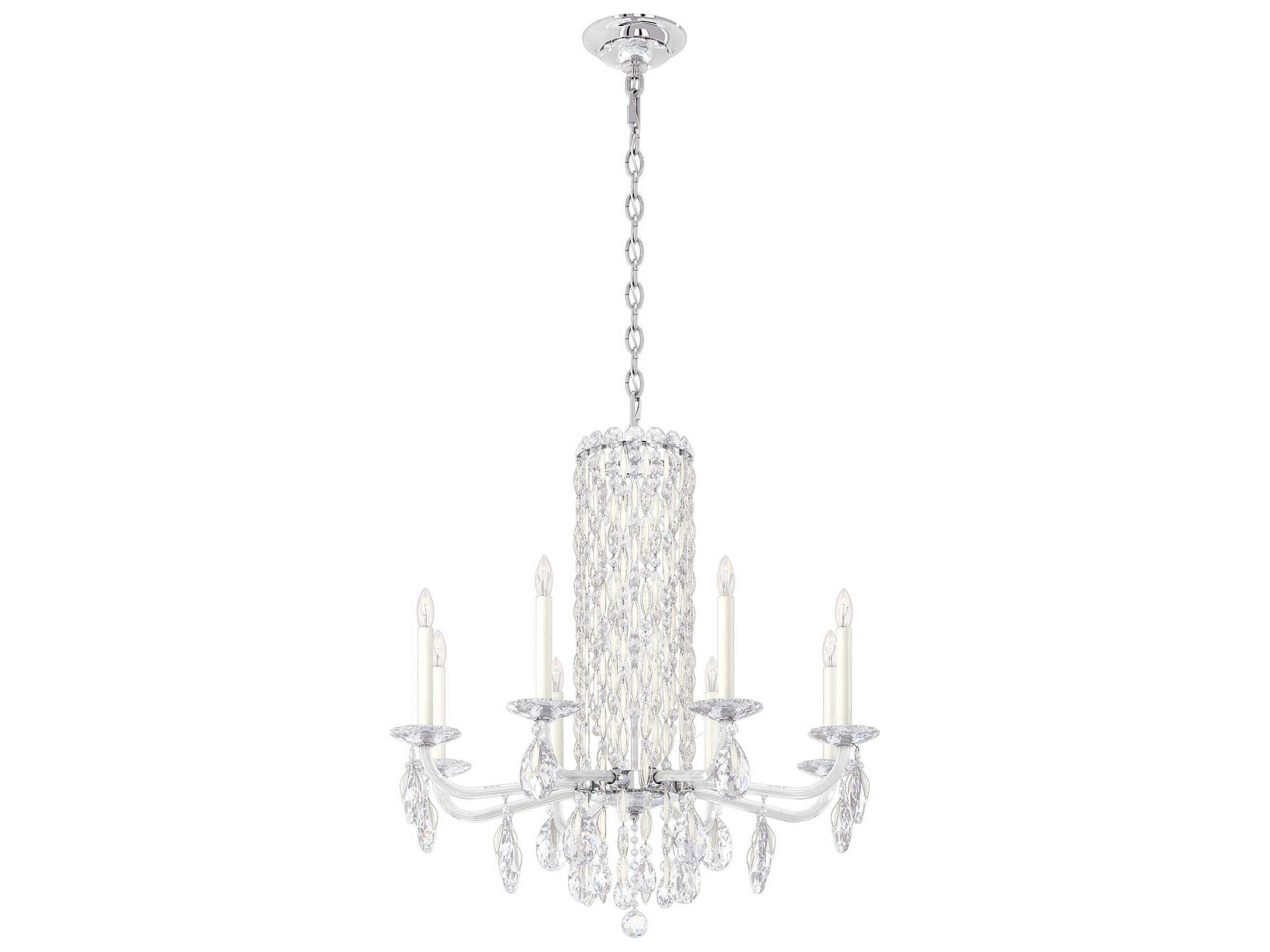 Schonbek Sarella 8-Light Black Crystal Candelabra Chandelier