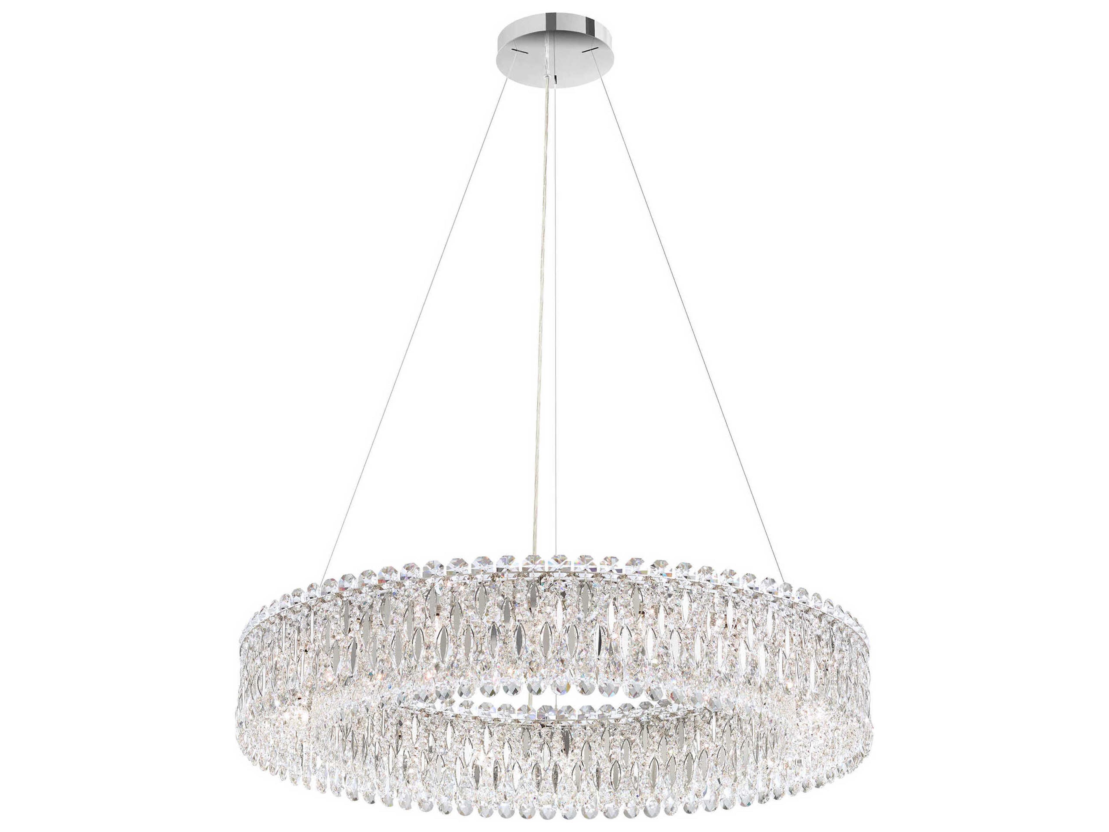 Schonbek Sarella 18-Light8-Light Gold Crystal Drum Pendant