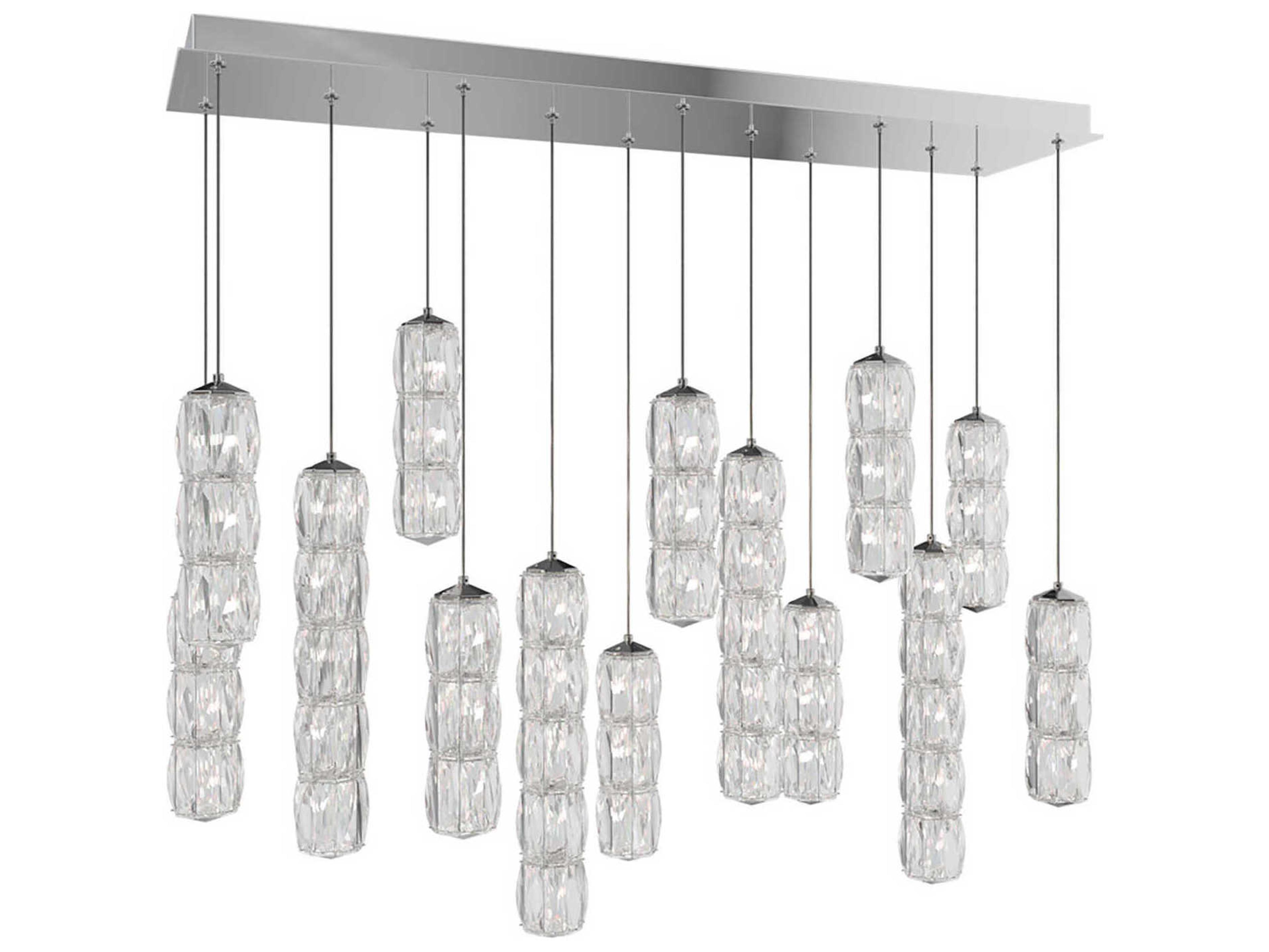 Schonbek Verve 14-Light Stainless Steel Linear Island Pendant