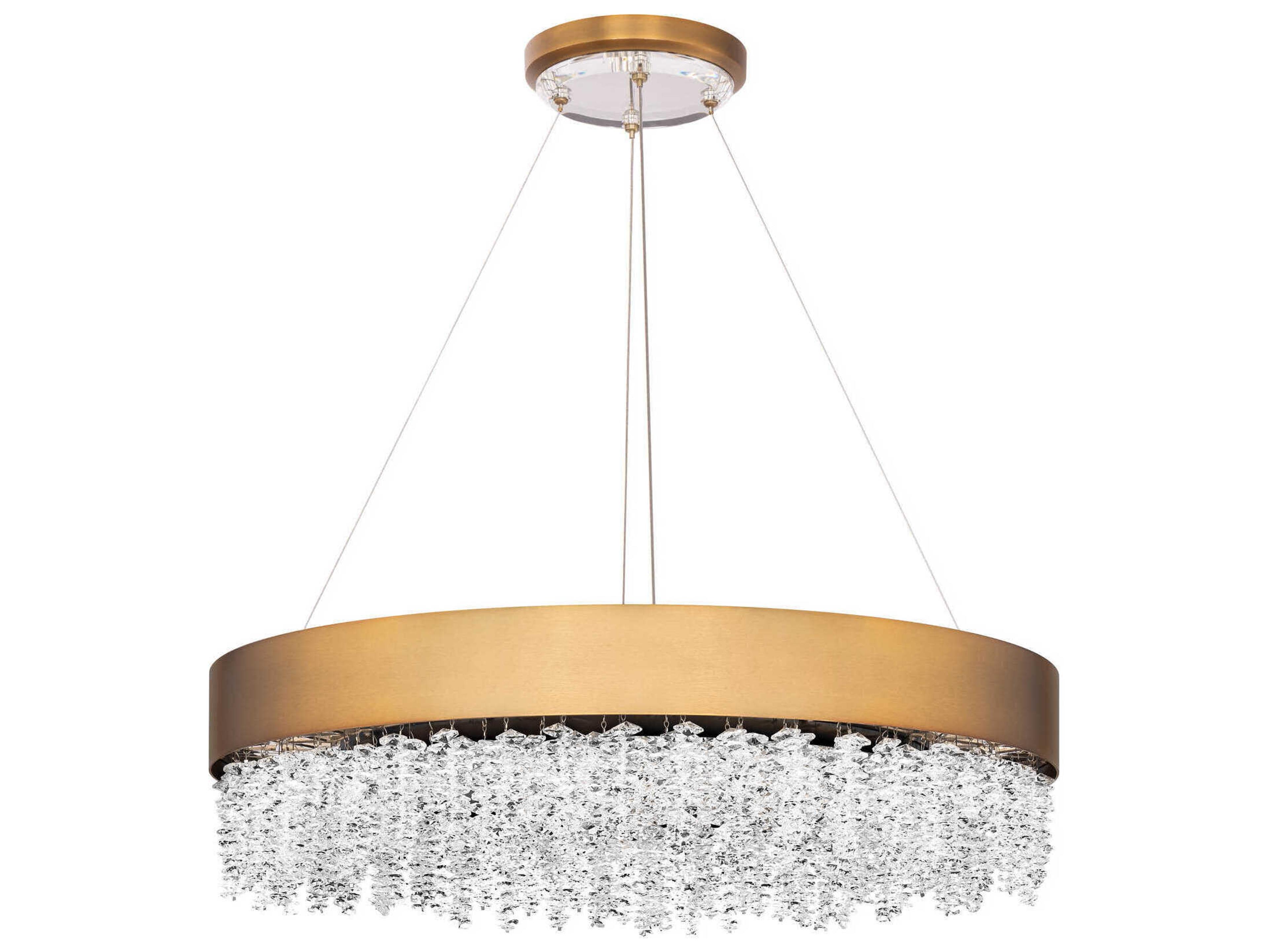 Schonbek Soleil 1-Light Aged Brass Crystal LED Round Pendant