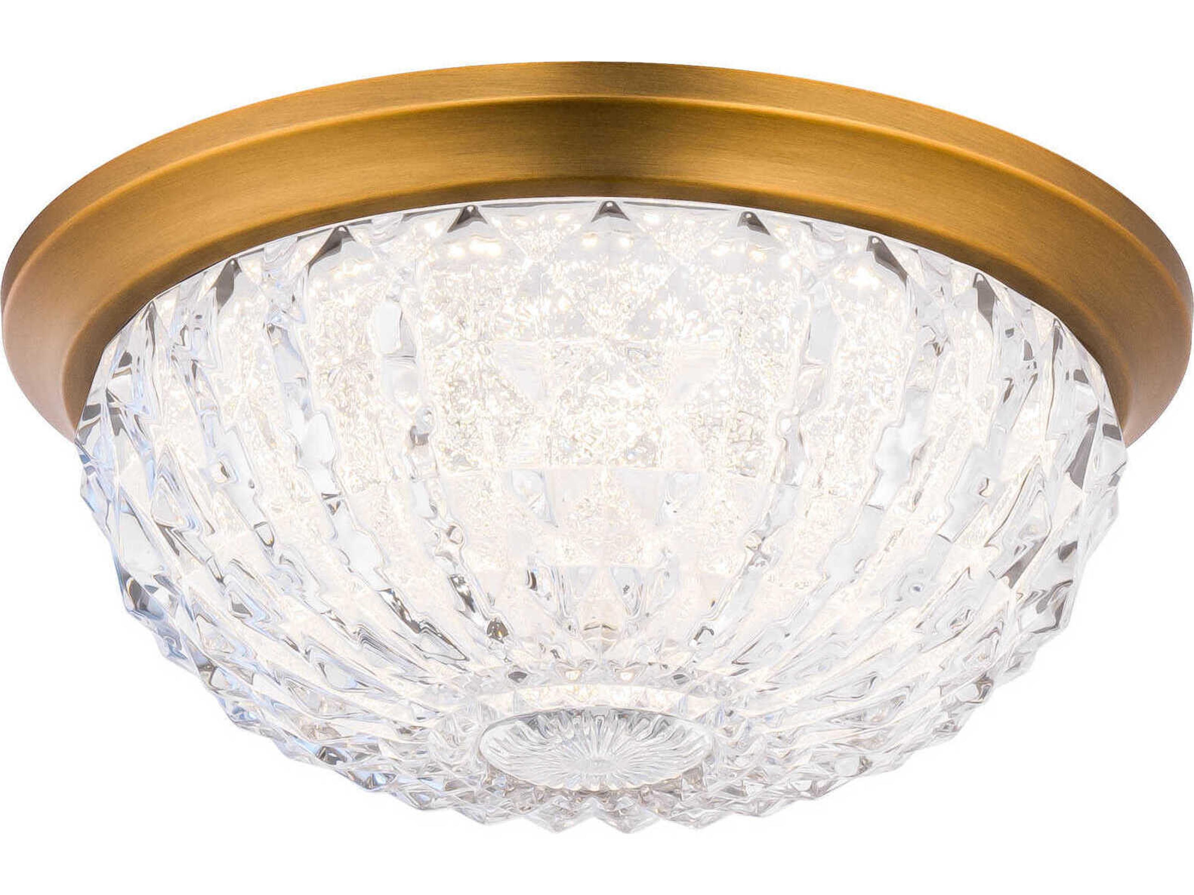 Schonbek Genoa 1-Light Aged Brass Crystal LED Bowl Flush Mount